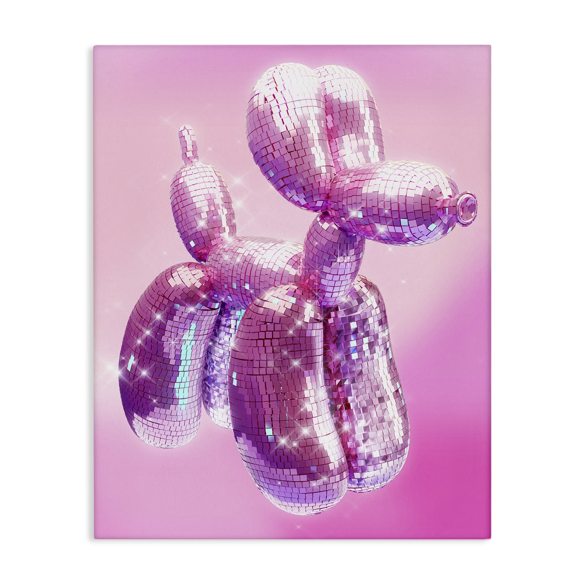 Stupell Industries Disco Pattern Balloon Dog Abstract Painting Wrapped Canvas Art Print Wall Art, 36 x 48