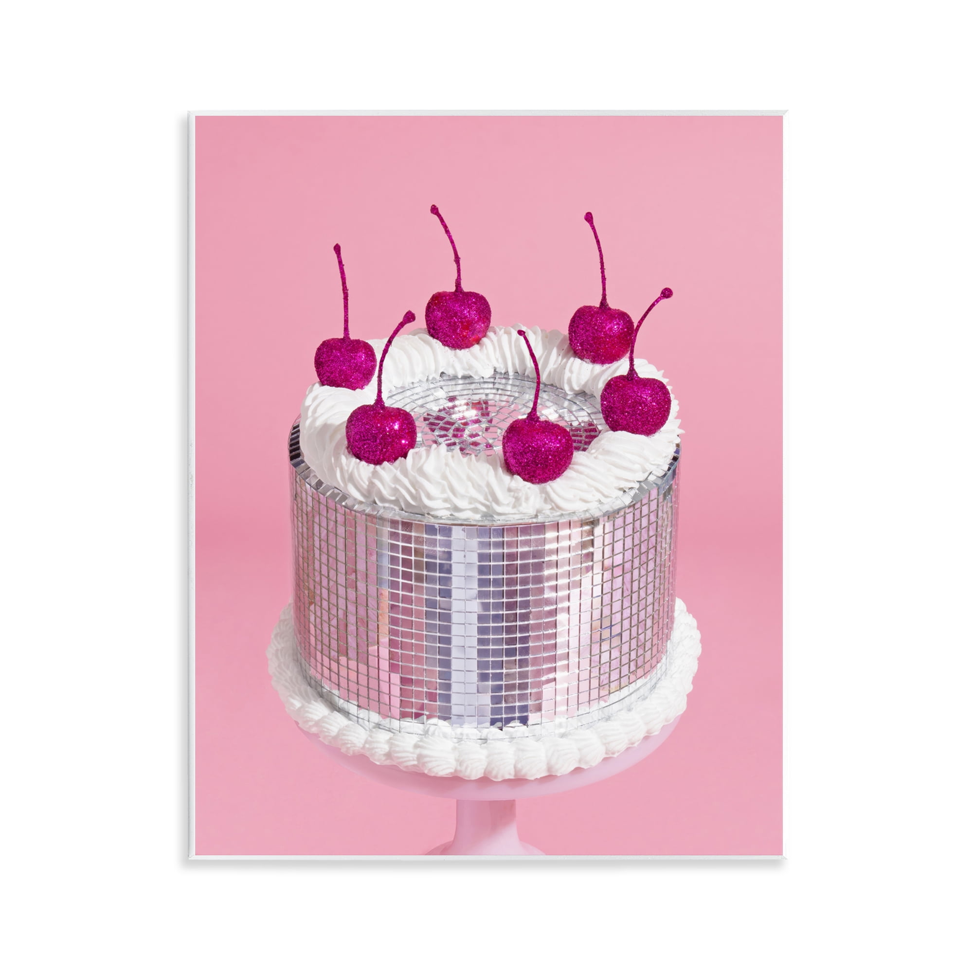 Stupell Industries Disco Pattern Cake Food & Beverage Painting Unframed Art Print Wall Art, 11 x 14