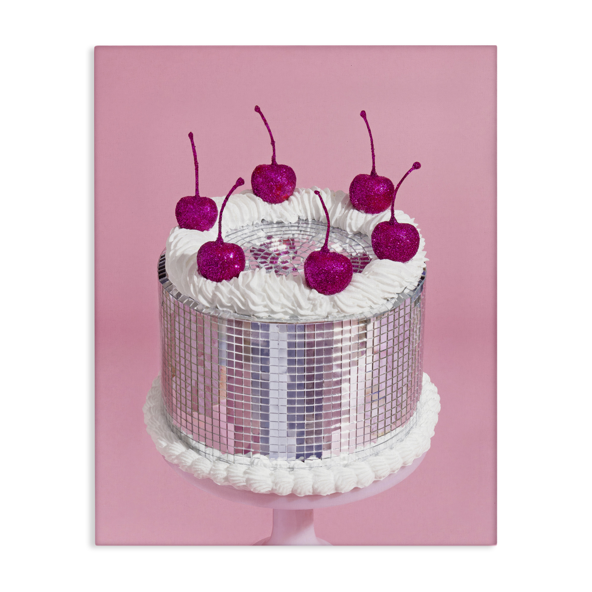 Stupell Industries Disco Pattern Cake Food & Beverage Painting Wrapped Canvas Art Print Wall Art, 30 x 40