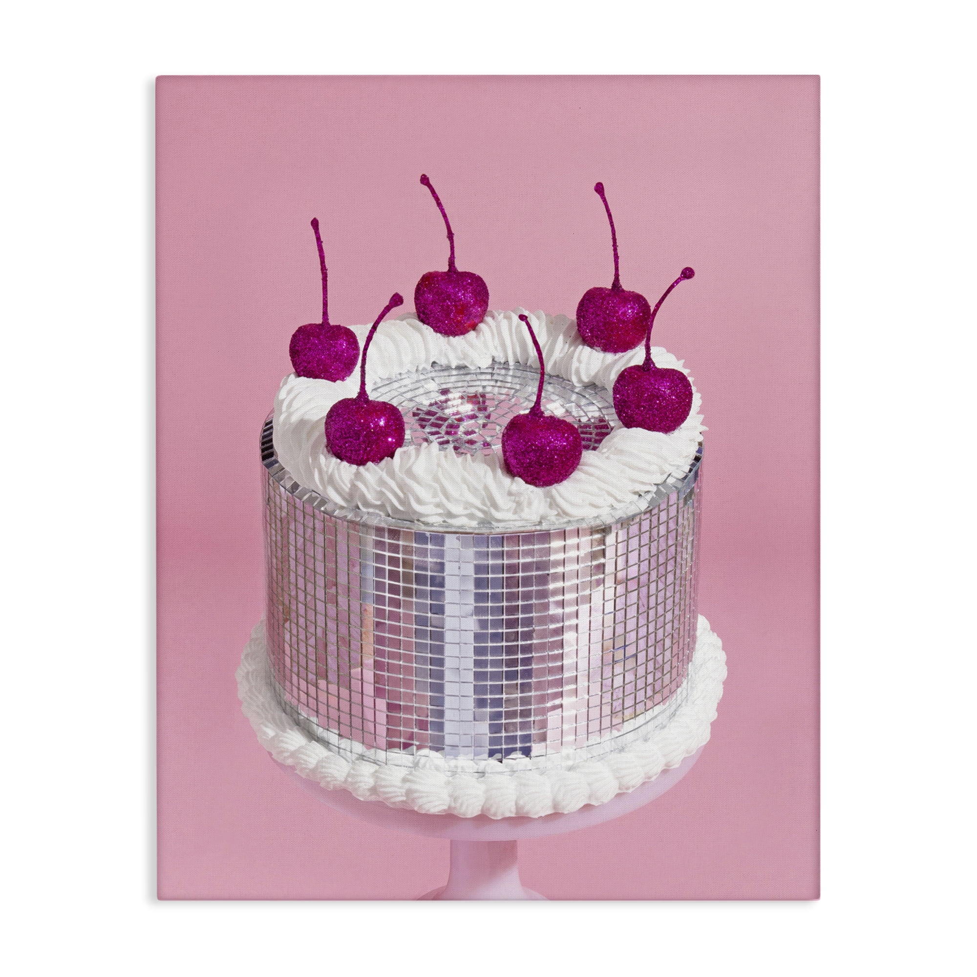 Stupell Industries Disco Pattern Cake Food & Beverage Painting Wrapped Canvas Art Print Wall Art, 36 x 48