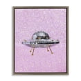 thumbnail image 1 of Stupell Industries Disco Patterned UFO Performing Arts Painting Brown Floater Framed Art Print Wall Art, 25 x 31, 1 of 10