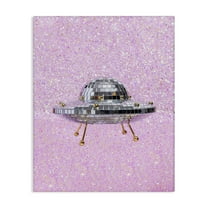 Stupell Industries Disco Patterned UFO Performing Arts Painting Gallery Wrapped Canvas Art Print Wall Art, 16 x 20