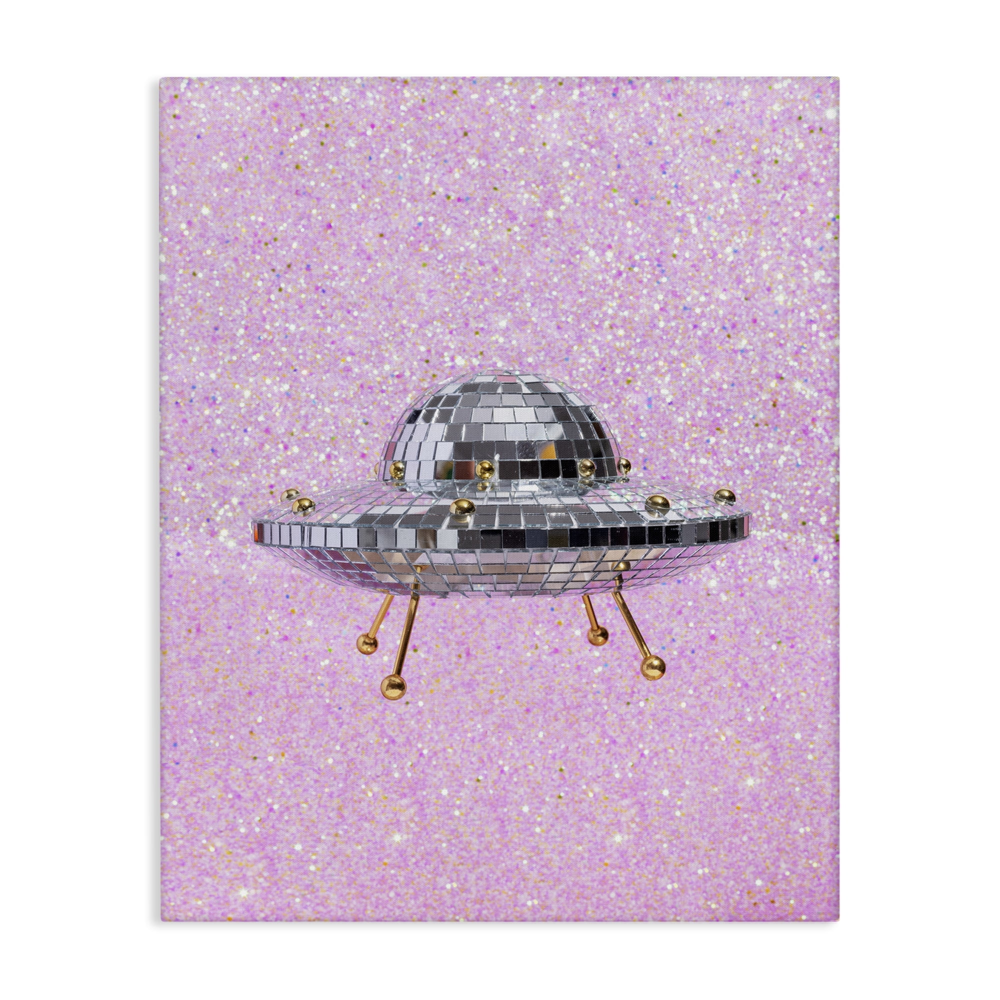 Stupell Industries Disco Patterned UFO Performing Arts Painting Gallery Wrapped Canvas Art Print Wall Art, 36 x 48