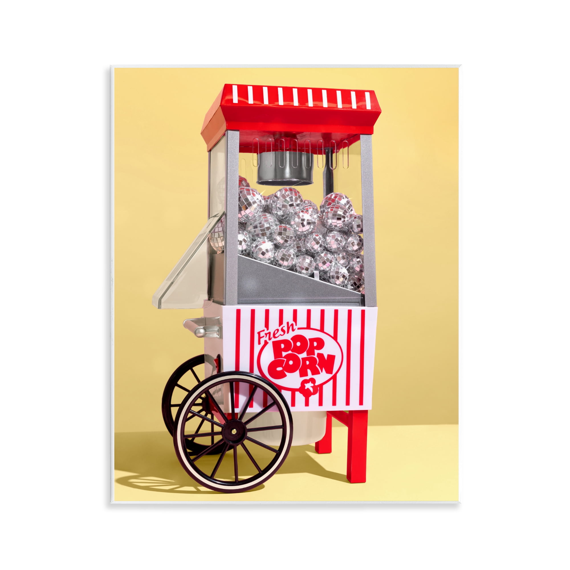 Stupell Industries Disco Popcorn over Yellow Wall Plaque Art, design by LISH Creative