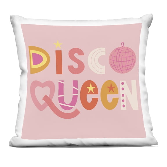 Stupell Industries Disco Queen Pastel Pink Design by Sazerelli Designs Throw Pillow