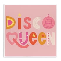 Stupell Industries Disco Queen Pastel Pink Quotes and Sayings Painting Unframed Art Print Wall Art, 12 x 12