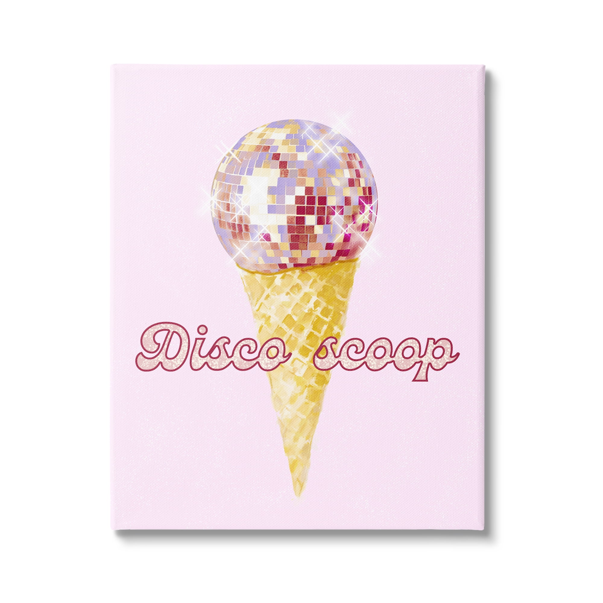 Stupell Industries Disco Scoop Ice Cream Food & Beverage Painting Gallery Wrapped Canvas Art Print Wall Art, 24 x 30
