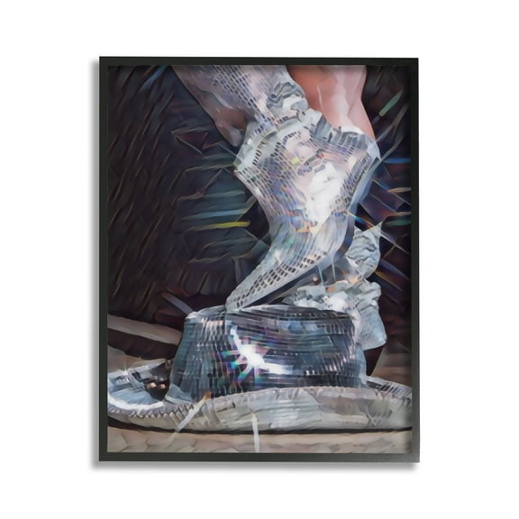 Stupell Industries Disco Sparkles Cowgirl Novelty Painting Black Framed Art Print Wall Art, 11 x 14