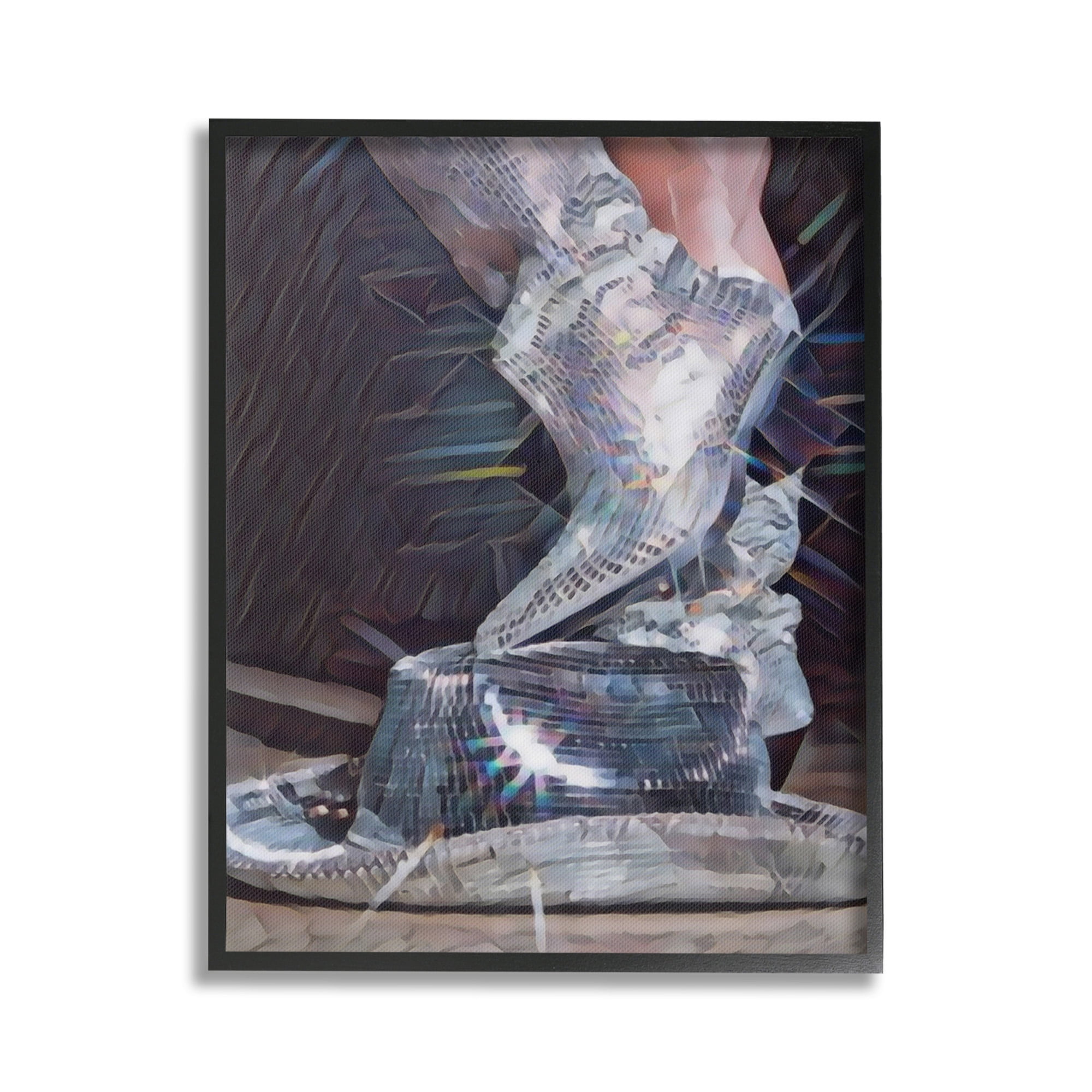 Stupell Industries Disco Sparkles Cowgirl Novelty Painting Black Framed Art Print Wall Art, 24 x 30