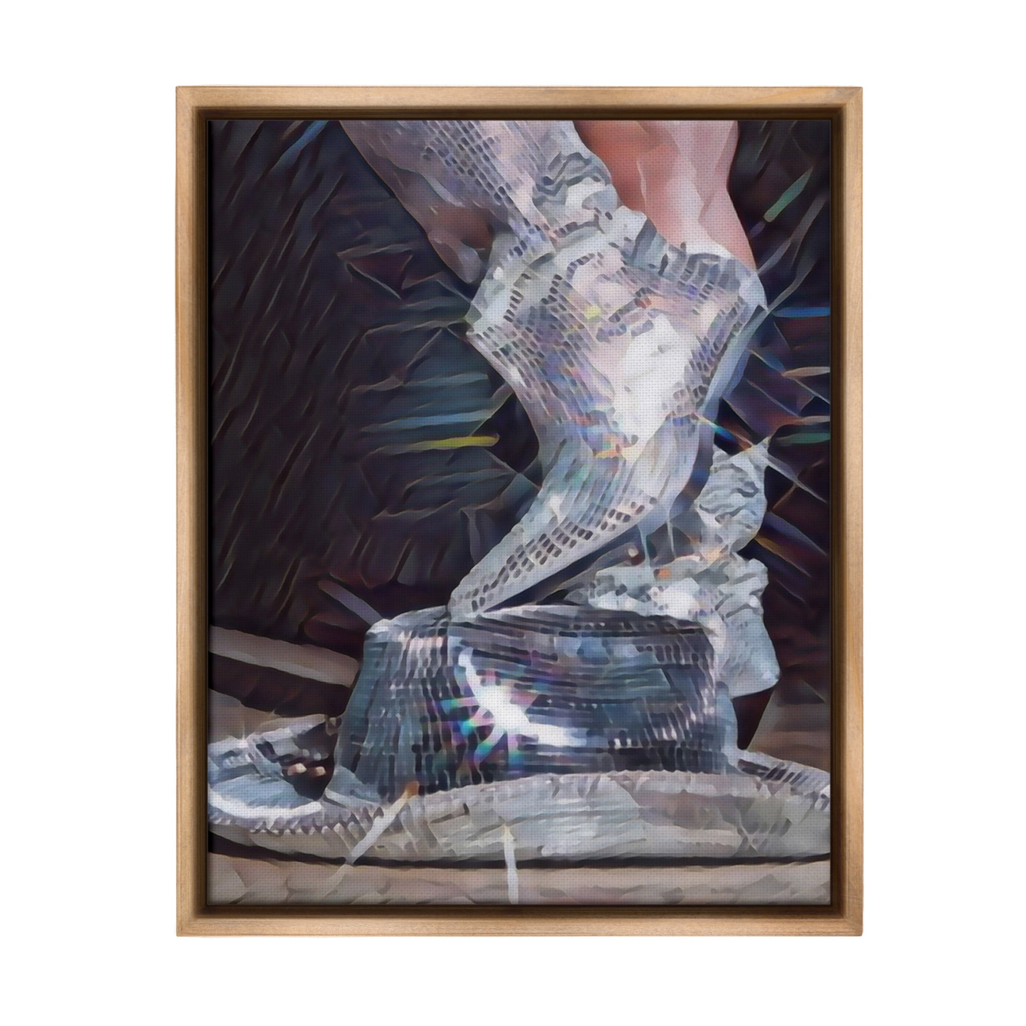 Stupell Industries Disco Sparkles Cowgirl Novelty Painting Brown Floater Framed Canvas Art Print Wall Art, 17 x 21