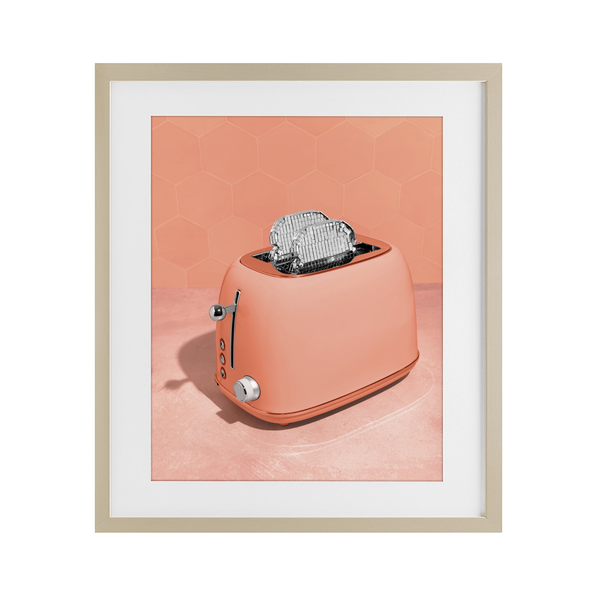 Stupell Industries Disco Toast over Orange Birch Framed Print Under Glass, design by LISH Creative