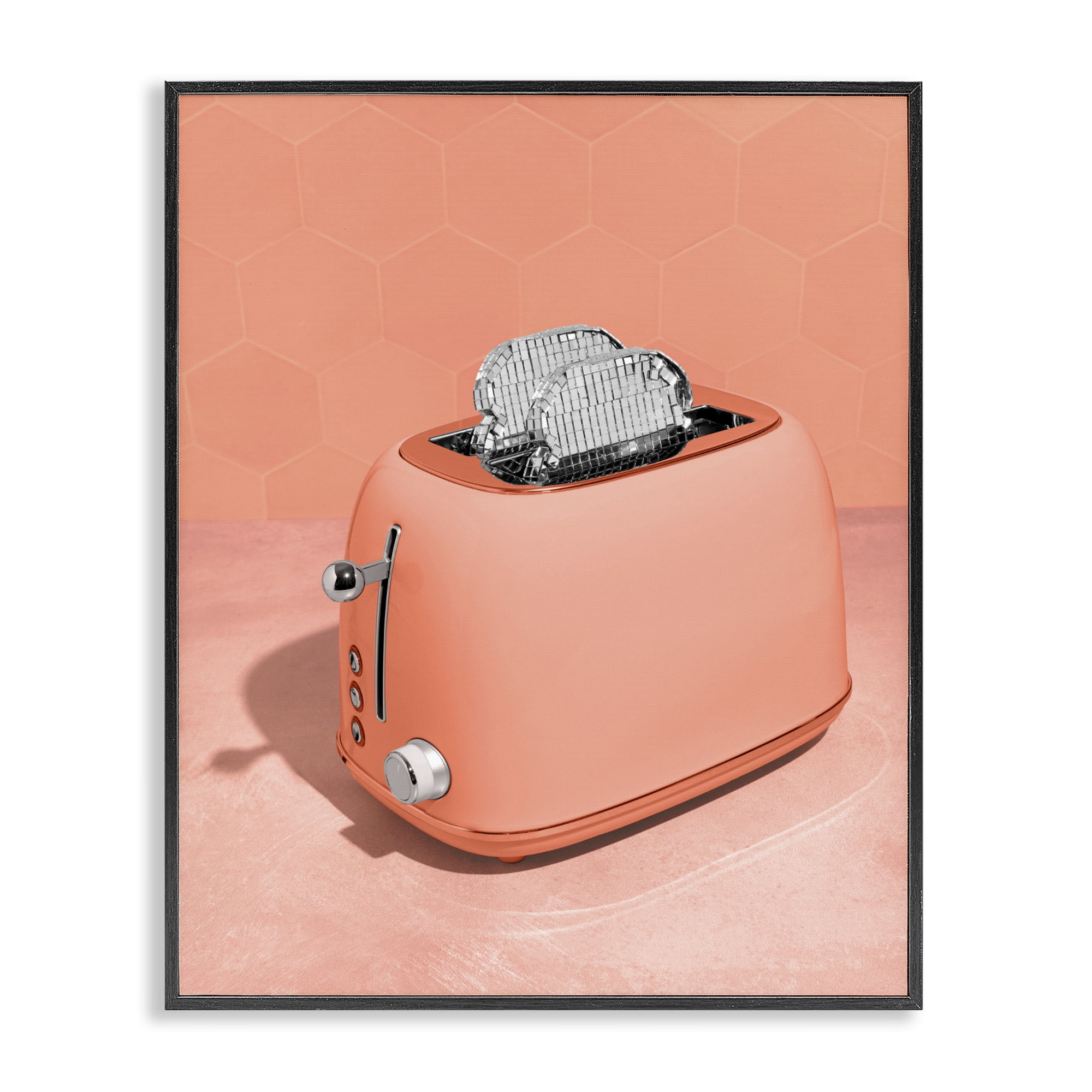 Stupell Industries Disco Toast over Orange Black Framed Giclee Art, design by LISH Creative