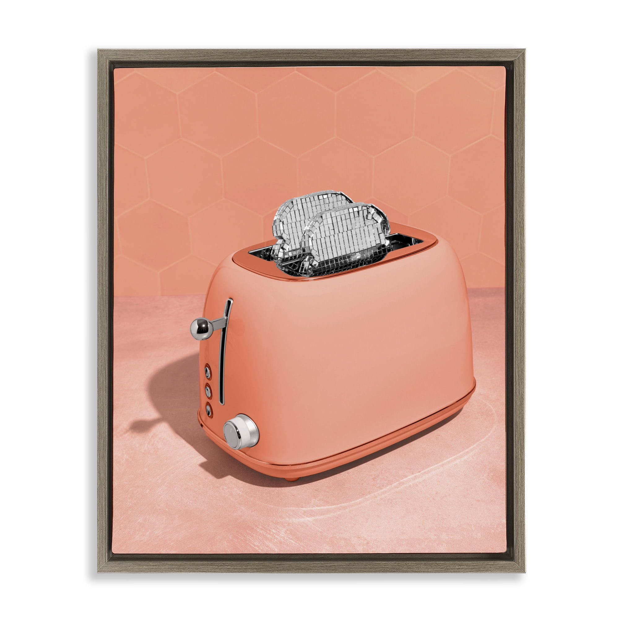 Stupell Industries Disco Toast over Orange Brown Framed Floater Canvas Wall Art, design by LISH Creative