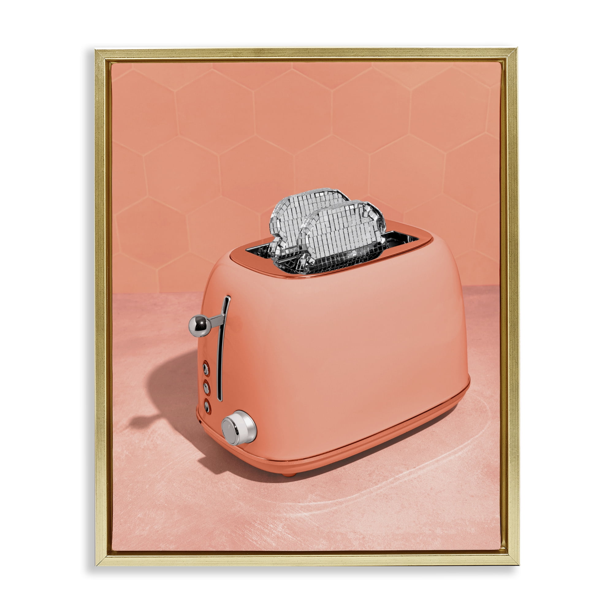 Stupell Industries Disco Toast over Orange Gold Framed Floater Canvas Wall Art, design by LISH Creative