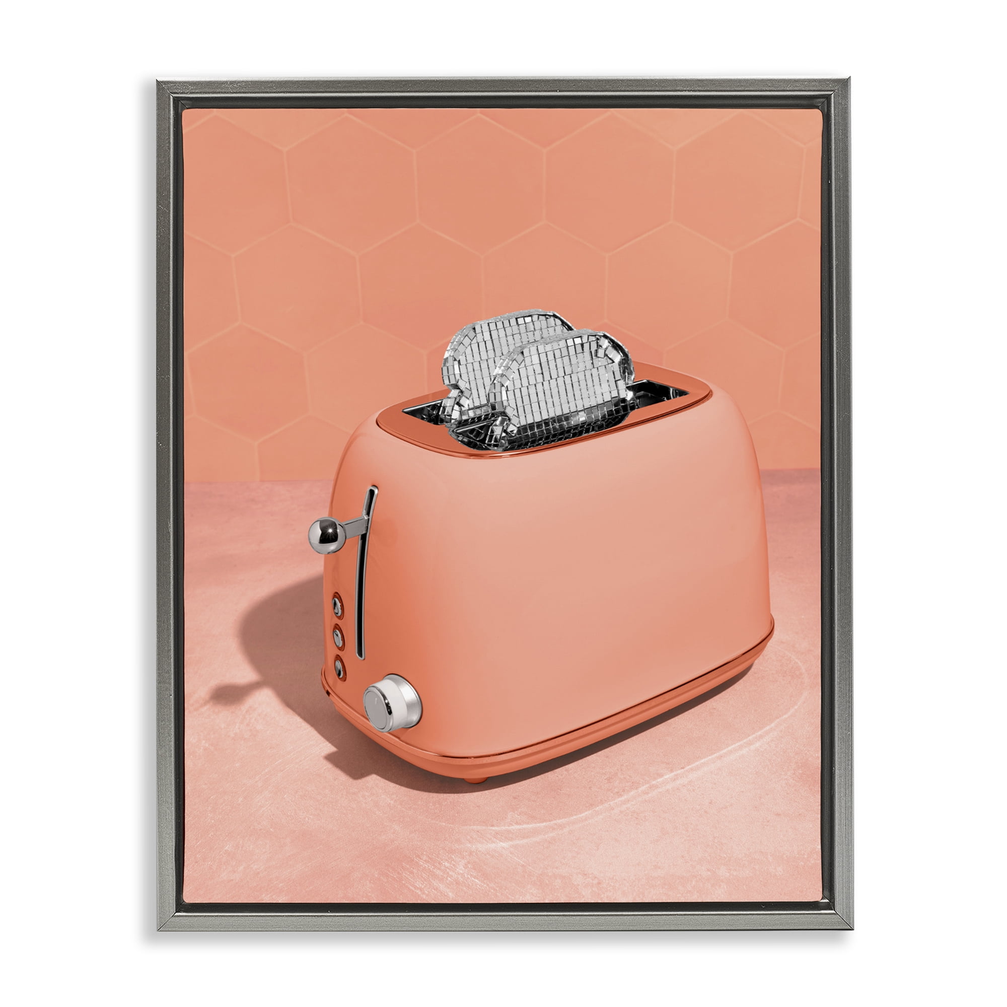 Stupell Industries Disco Toast over Orange Gray Framed Floater Canvas Wall Art, design by LISH Creative