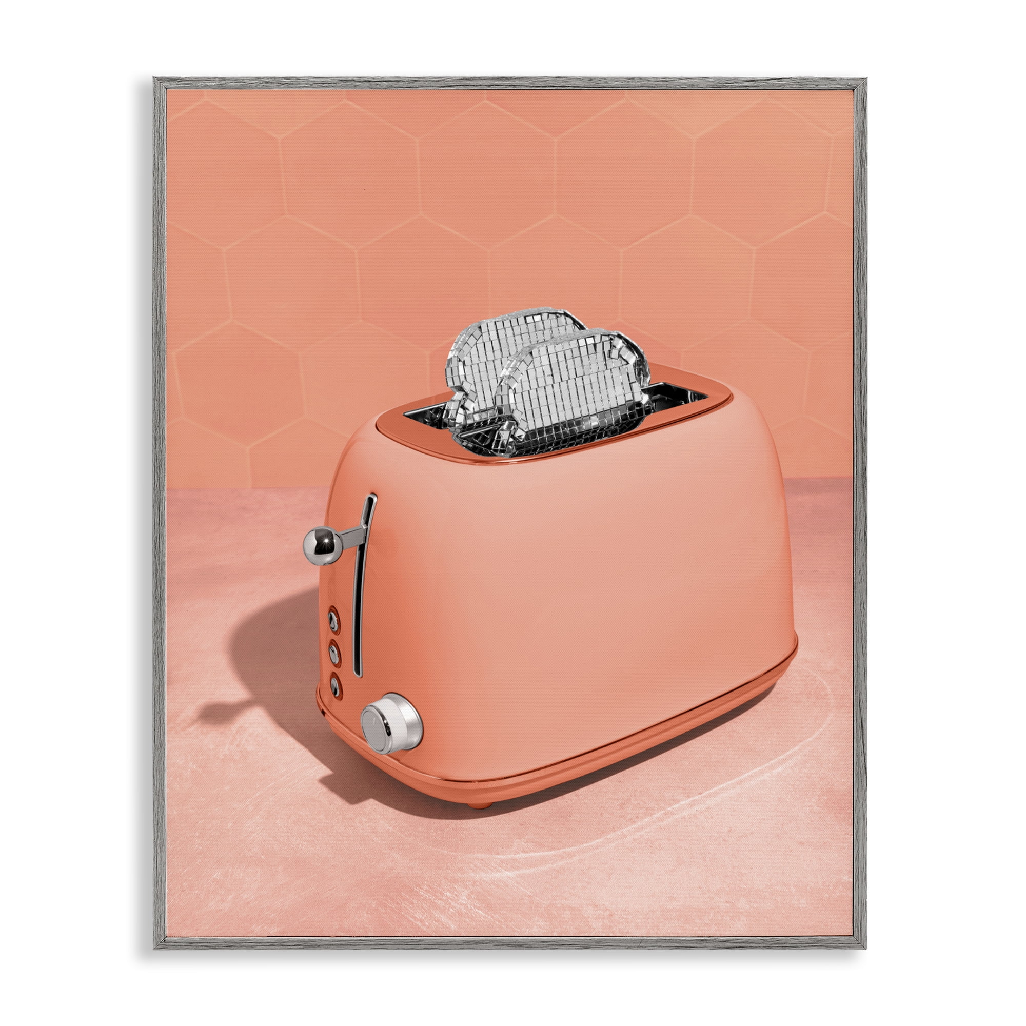 Stupell Industries Disco Toast over Orange Gray Framed Giclee Art, design by LISH Creative