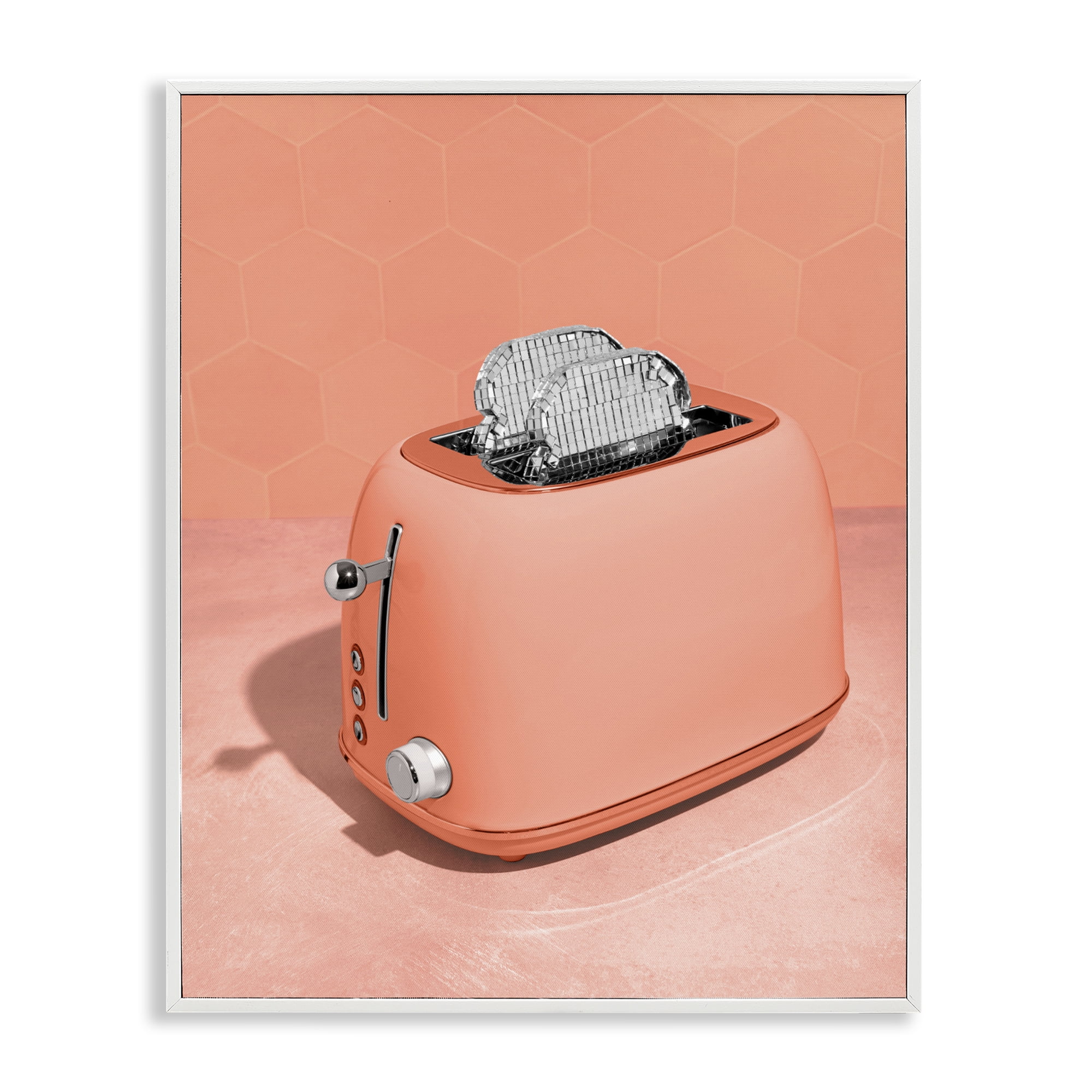 Stupell Industries Disco Toast over Orange White Framed Giclee Art, design by LISH Creative