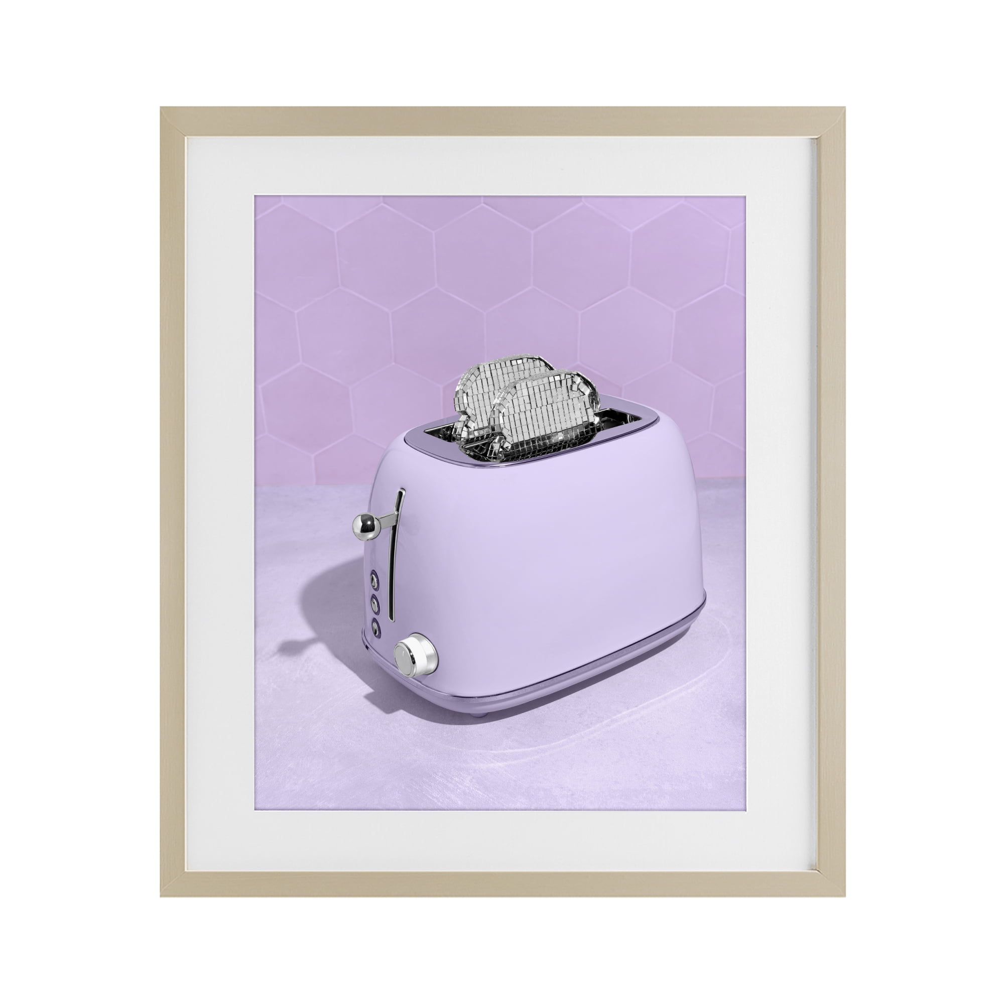 Stupell Industries Disco Toast over Purple Birch Framed Print Under Glass, design by LISH Creative
