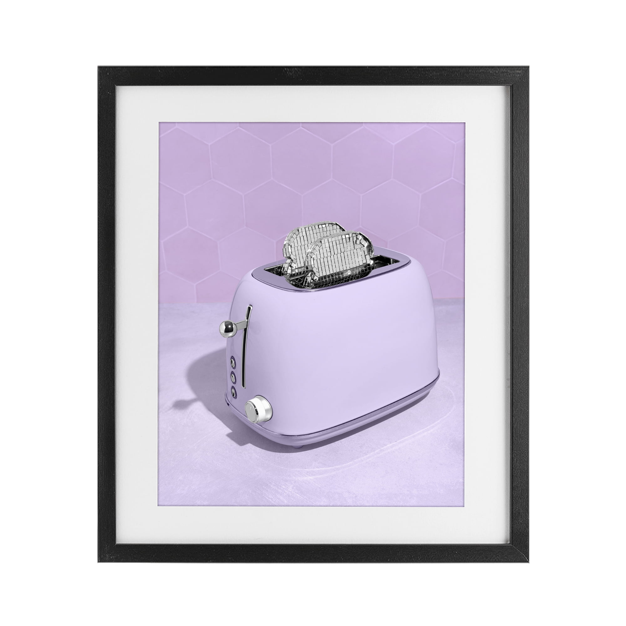 Stupell Industries Disco Toast over Purple Black Framed Print Under Glass, design by LISH Creative