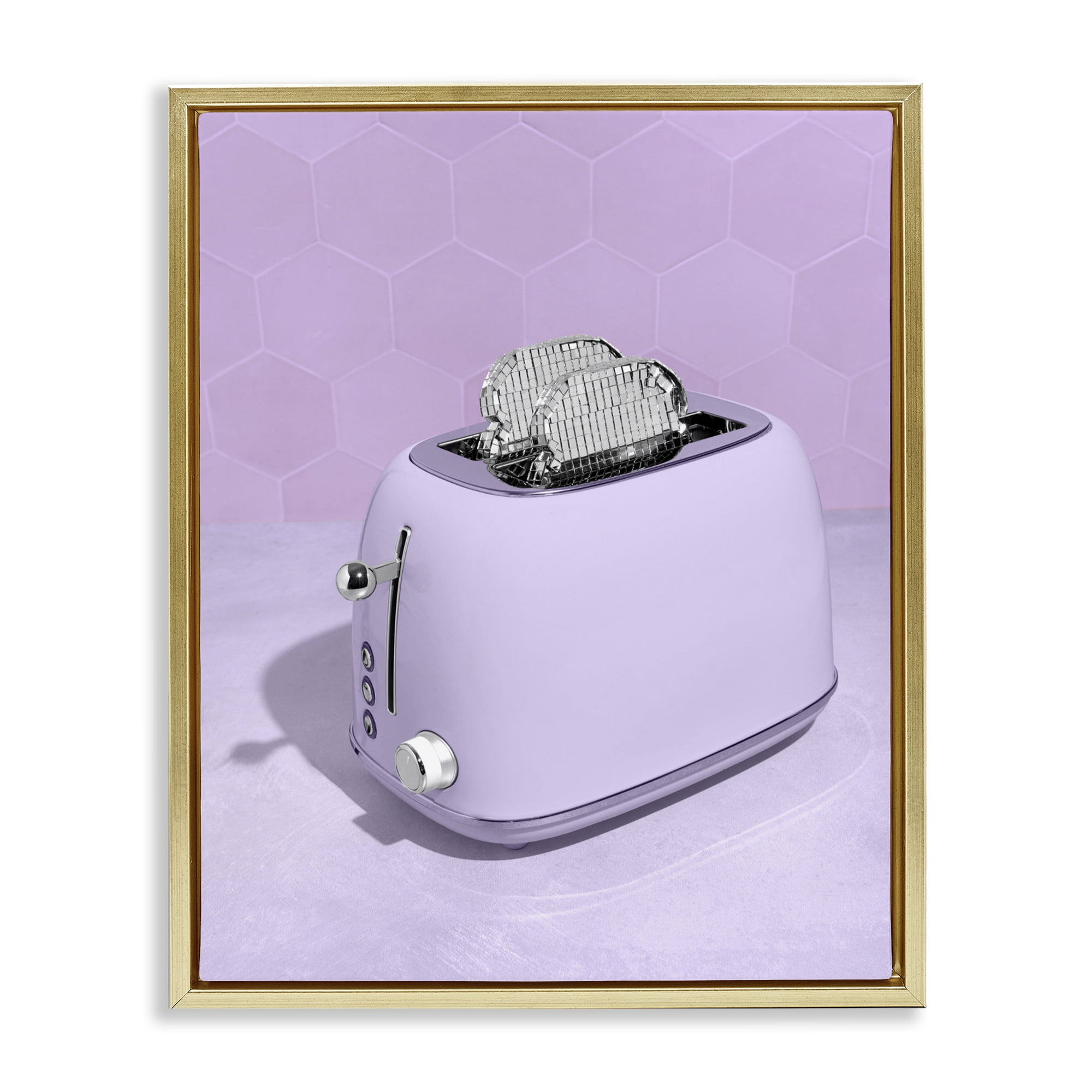 Stupell Industries Disco Toast over Purple Gold Framed Floater Canvas Wall Art, design by LISH Creative