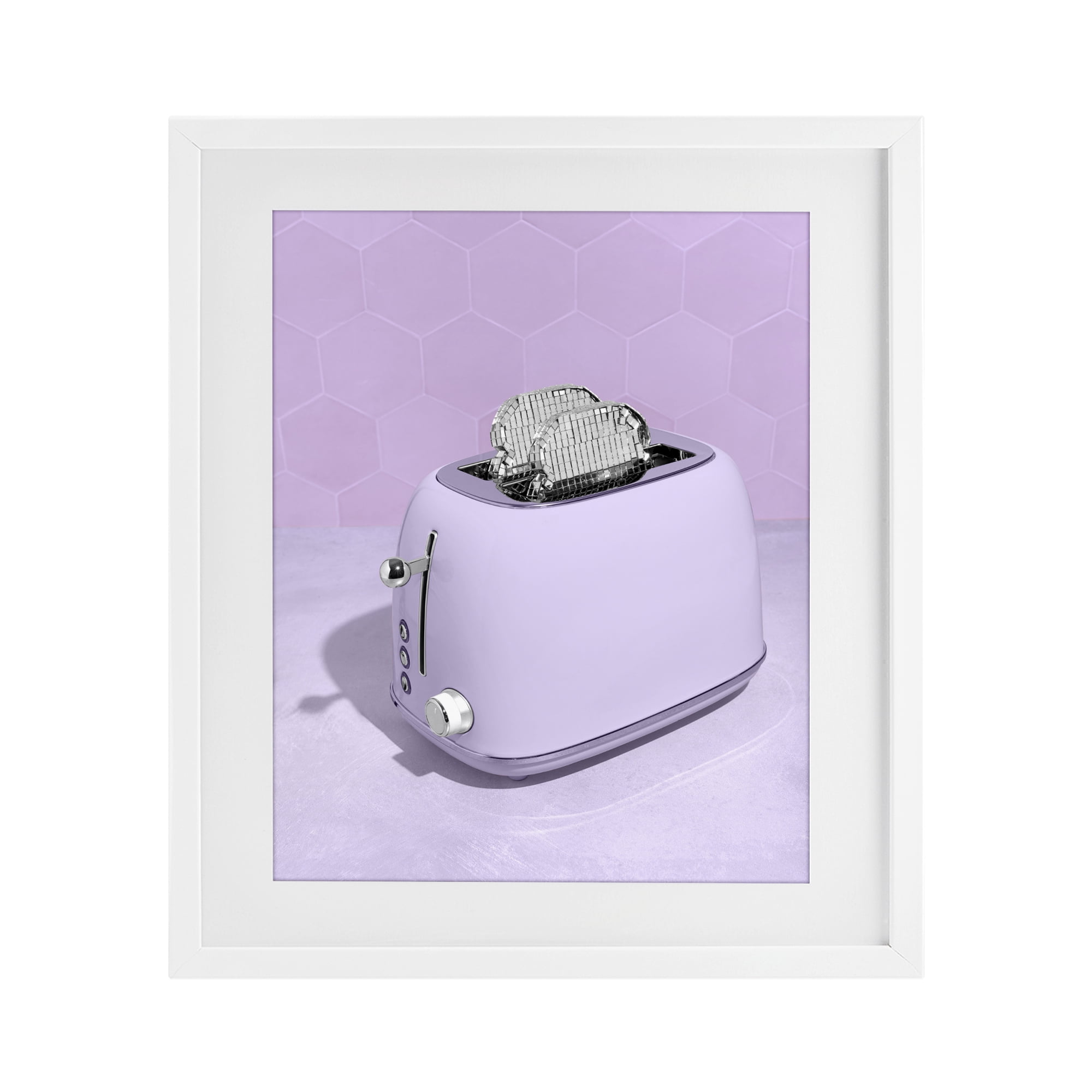 Stupell Industries Disco Toast over Purple White Framed Print Under Glass, design by LISH Creative