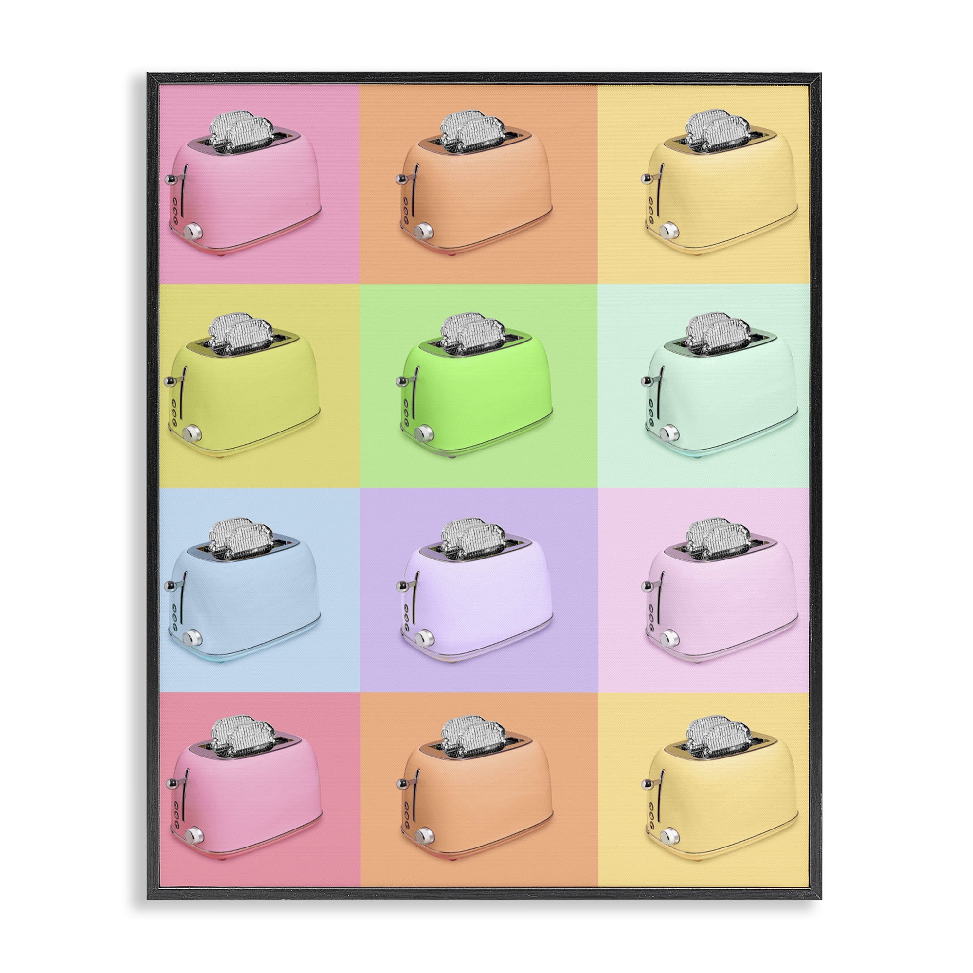 Stupell Industries Disco Toaster Oven Collage Black Framed Giclee Art, design by LISH Creative