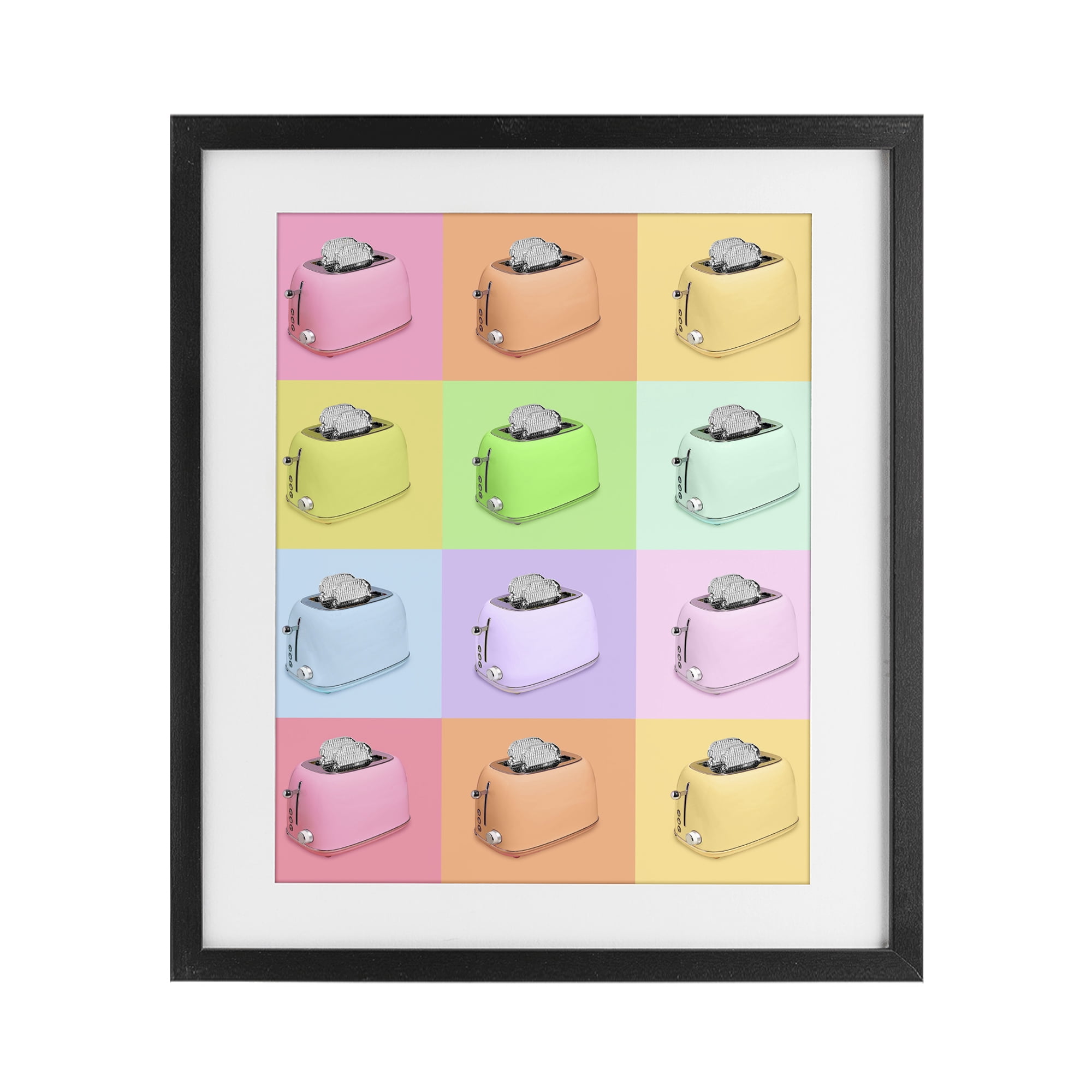 Stupell Industries Disco Toaster Oven Collage Black Framed Print Under Glass, design by LISH Creative