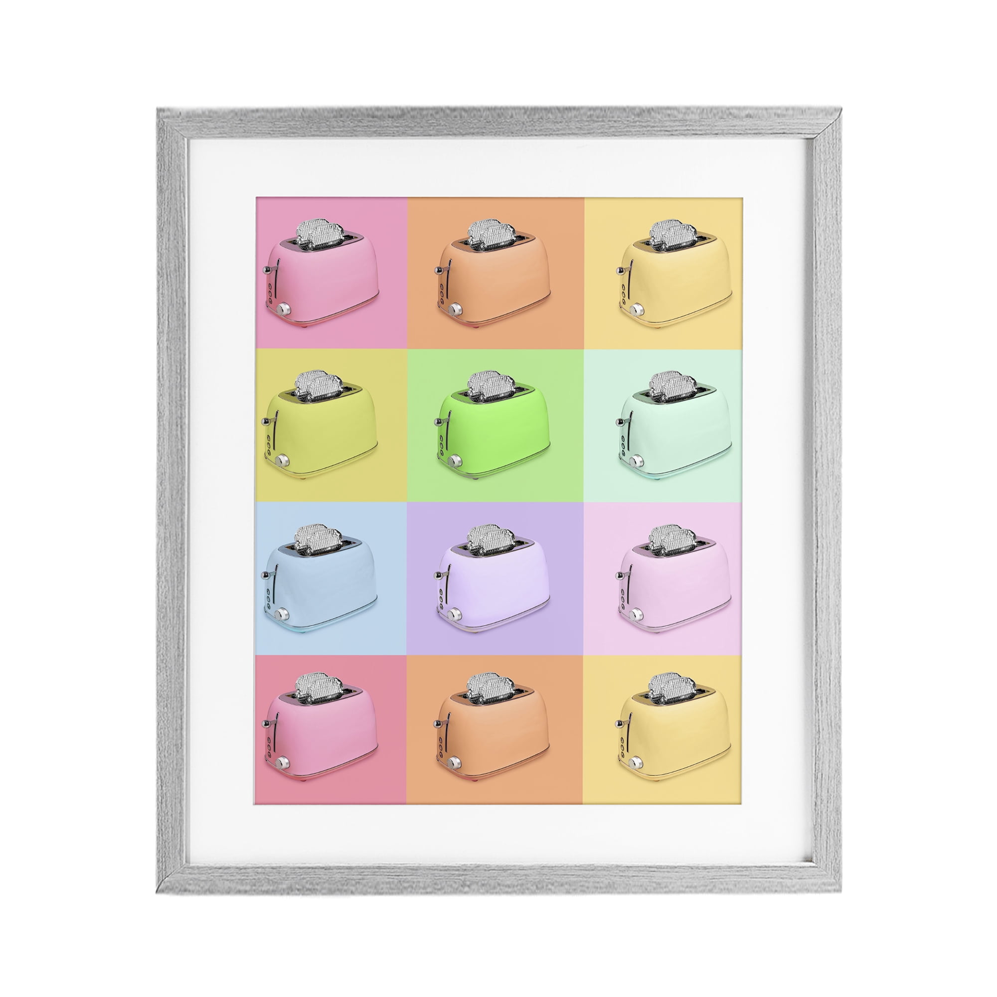 Stupell Industries Disco Toaster Oven Collage Gray Framed Print Under Glass, design by LISH Creative
