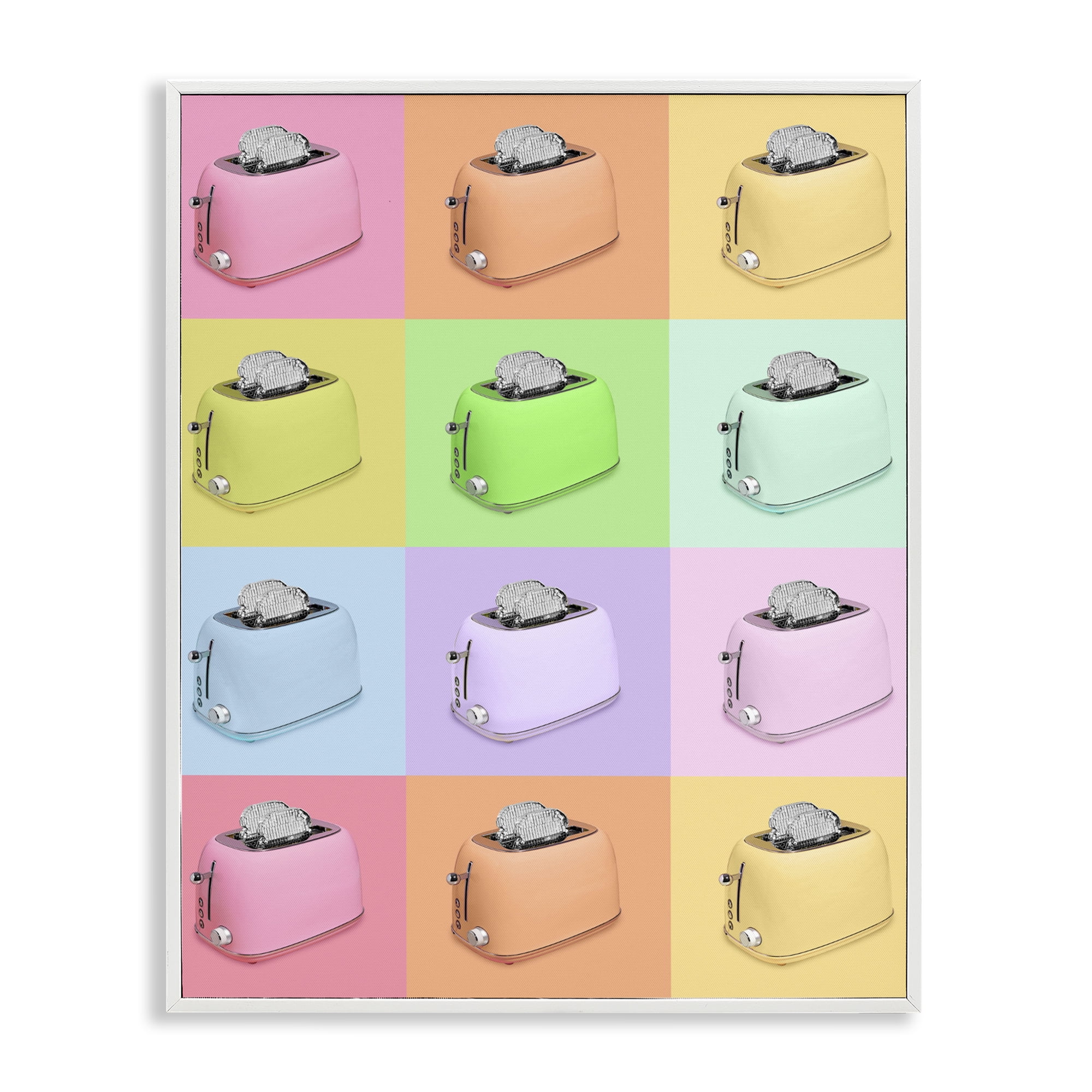 Stupell Industries Disco Toaster Oven Collage White Framed Giclee Art, design by LISH Creative
