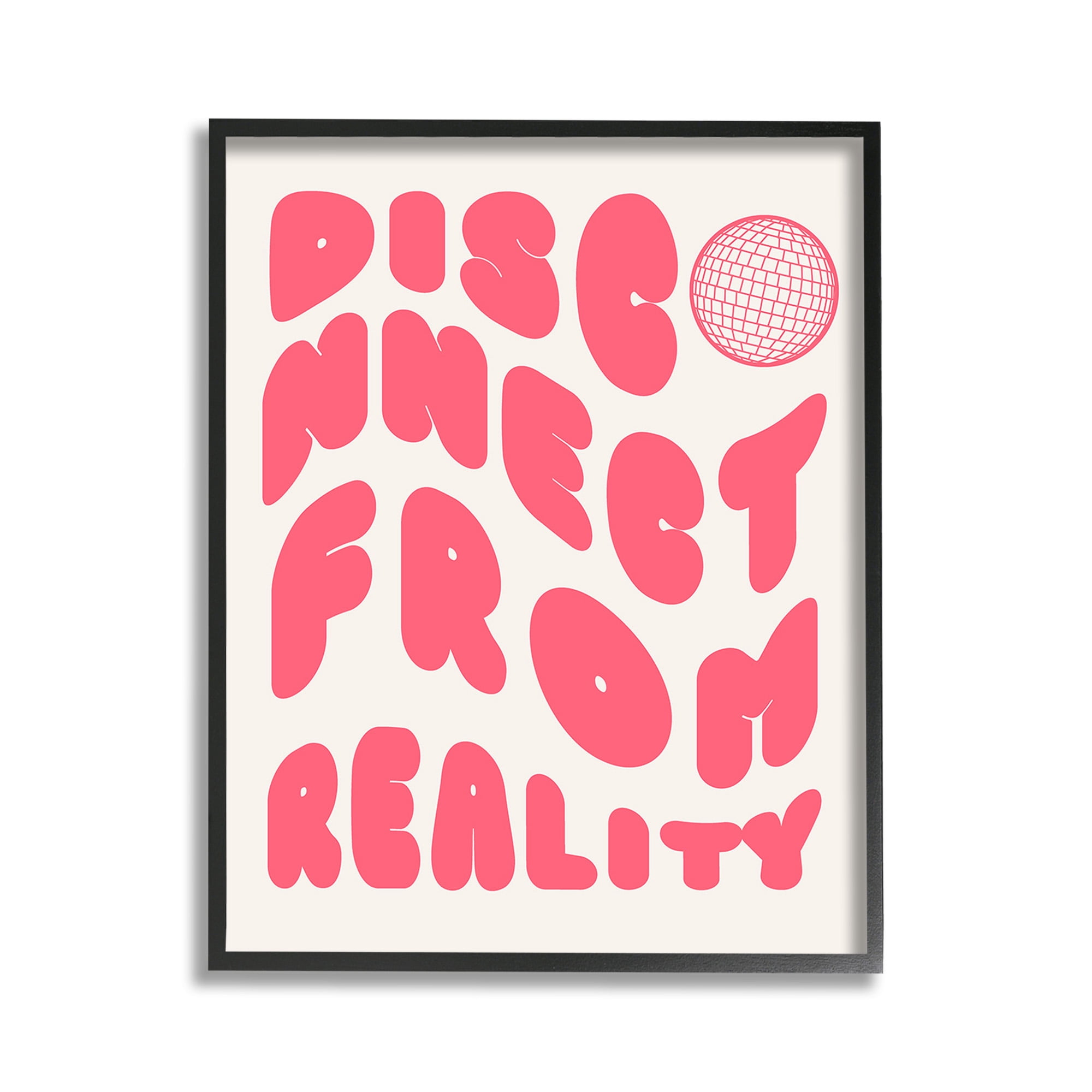 Stupell Industries Disconnect From Reality Typography Painting Black Framed Art Print Wall Art, 11 x 14
