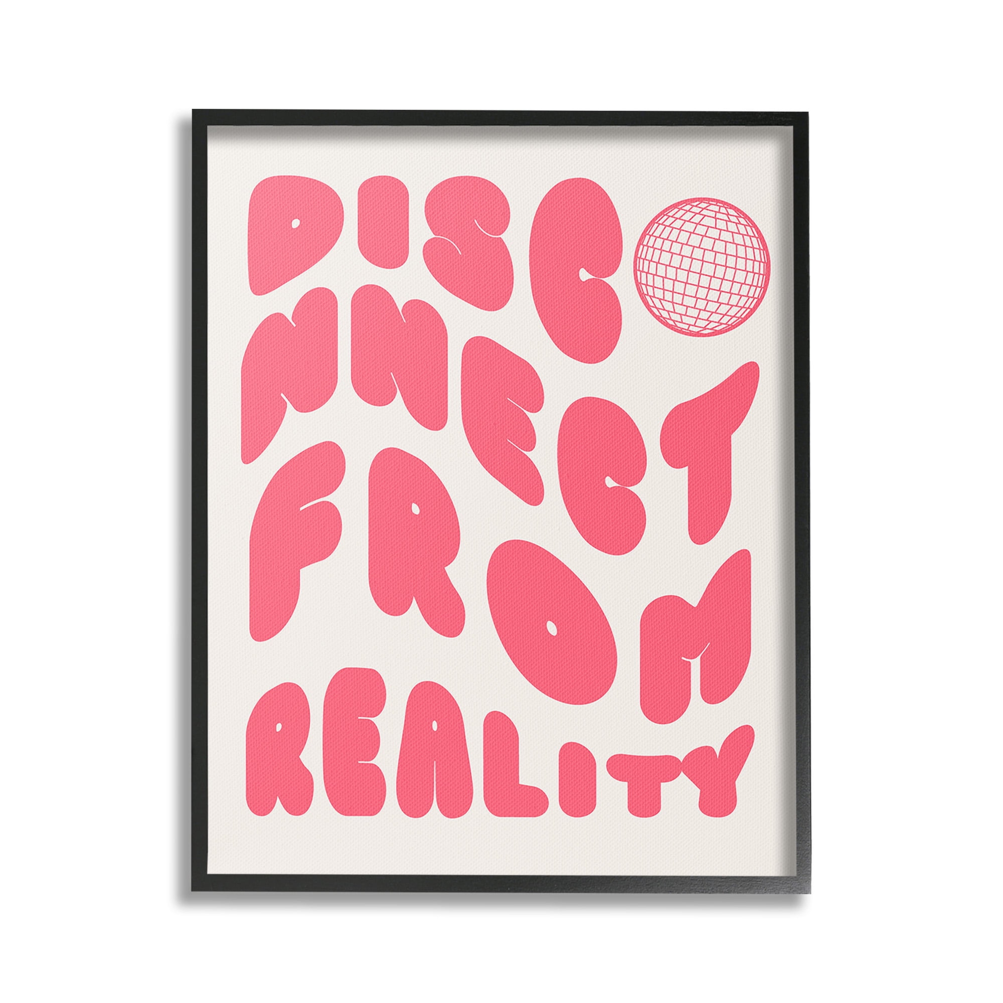 Stupell Industries Disconnect From Reality Typography Painting Black Framed Art Print Wall Art, 24 x 30