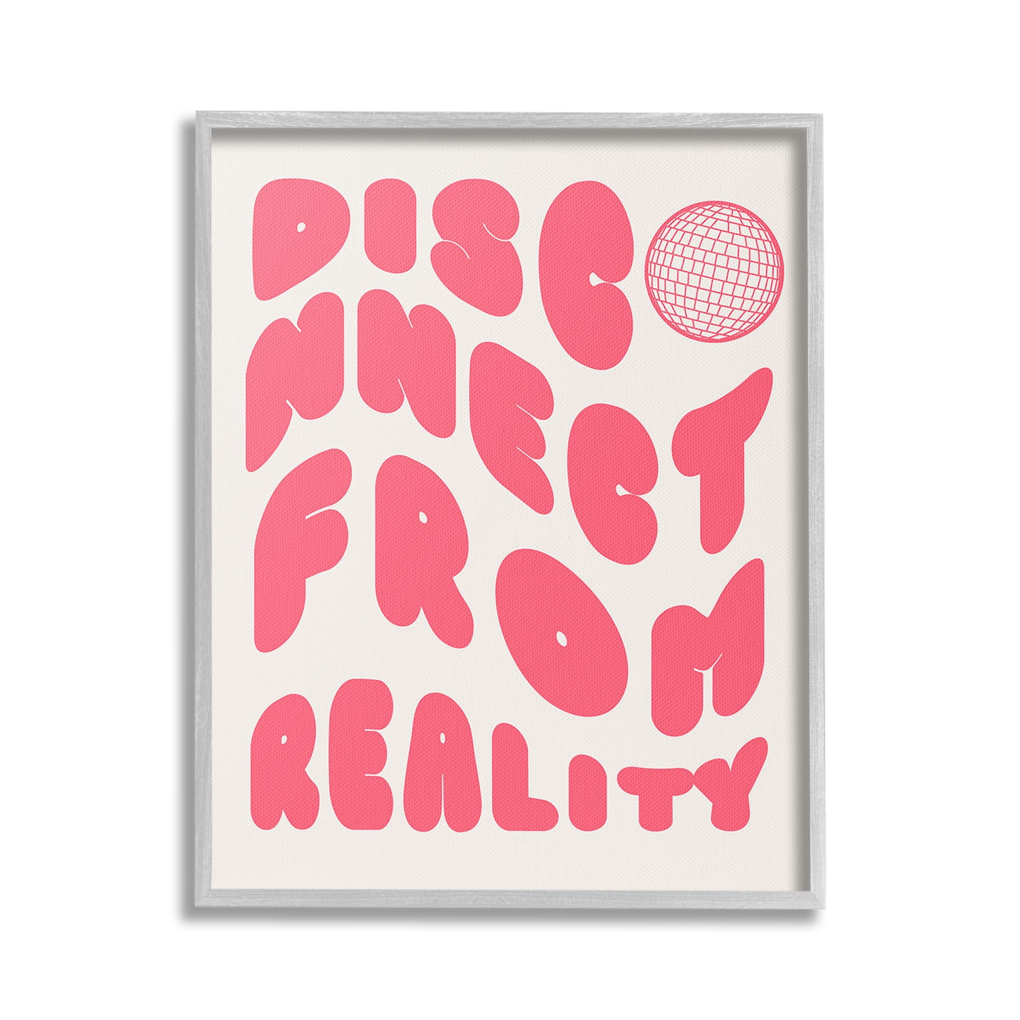 Stupell Industries Disconnect From Reality Typography Painting Gray Framed Art Print Wall Art, 24 x 30