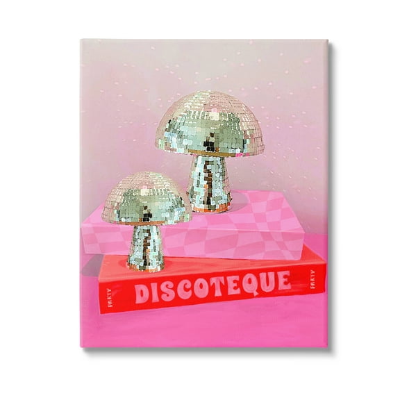 Stupell Industries Discoteque Book Stack Literature & Flim Painting Gallery Wrapped Canvas Art Print Wall Art, 16 x 20