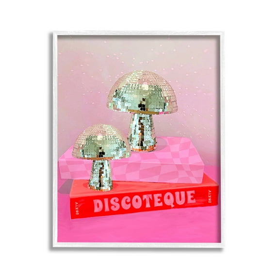 Stupell Industries Discoteque Book Stack Literature & Flim Painting White Framed Art Print Wall Art, 11 x 14