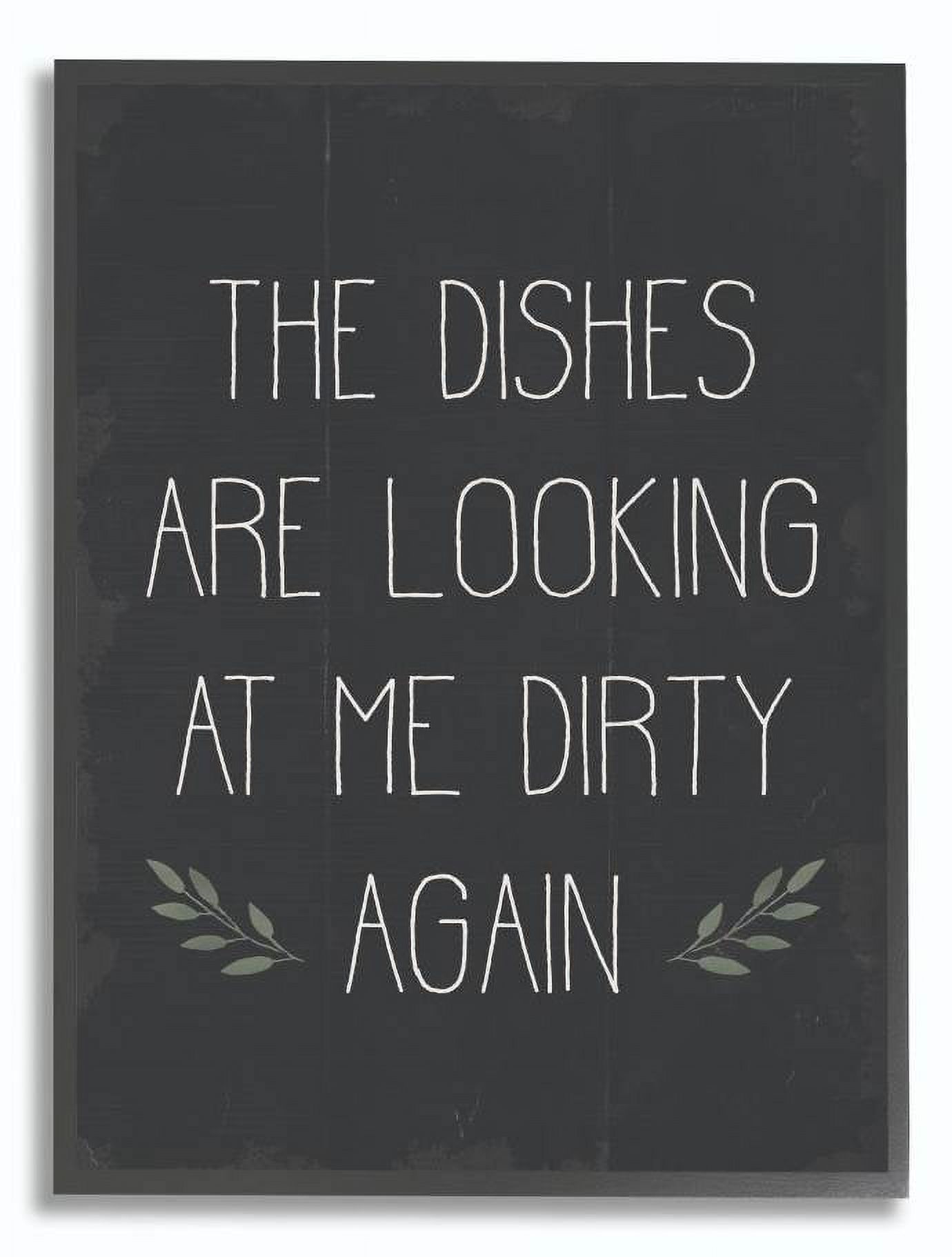 Stupell Industries Dishes Looking Dirty Funny Family Kitchen Word Design Framed Wall Art by Daphne Polselli