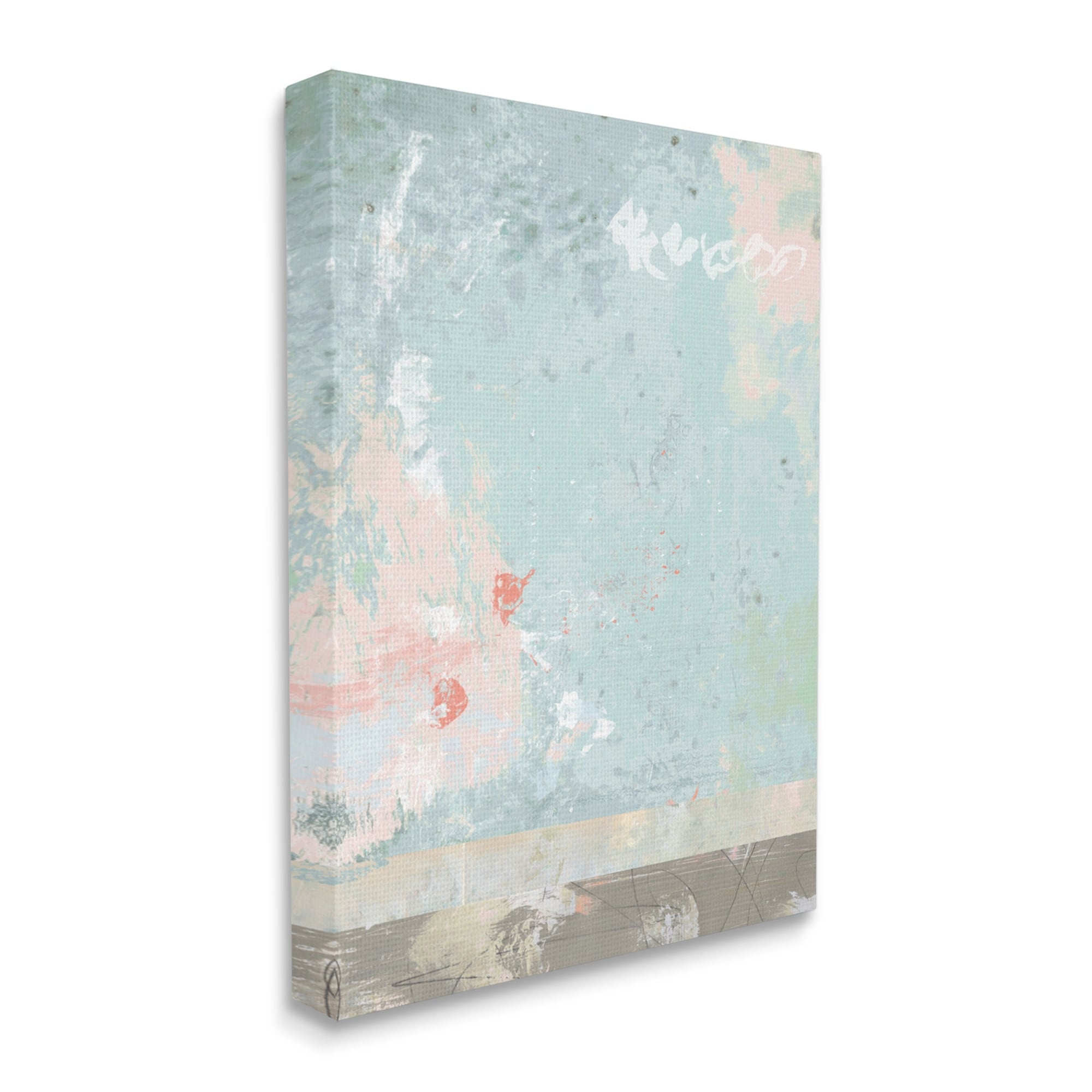Stupell Industries Disruptive Pink Paintbrush on Abstract Blue Design,24 x 30,Designed by Suzanne Nicoll