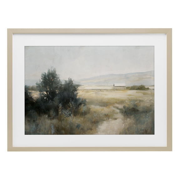 Stupell Industries Distant Barn Country Expanse Birch Framed Print Under Glass design by Nina Blue, 14 x 20