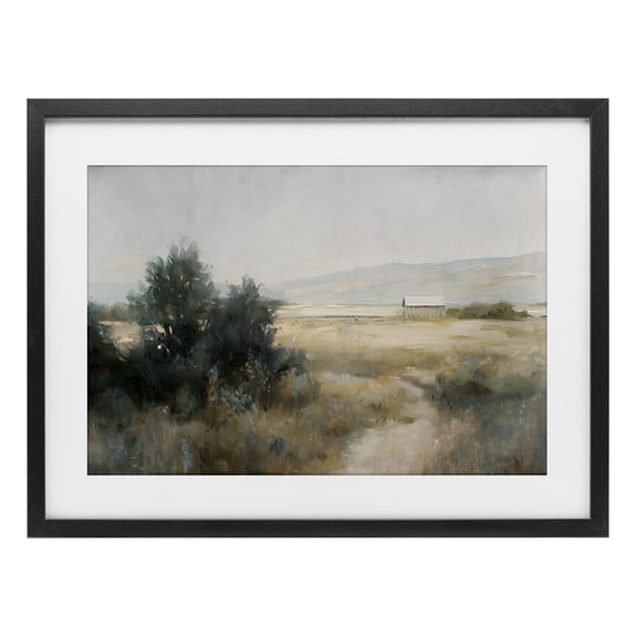 Stupell Industries Distant Barn Country Expanse Black Framed Print Under Glass design by Nina Blue, 17 x 23