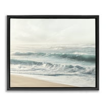 Stupell Industries Distant Beach View Landscape Photography Black Floater Framed Canvas Art Print Wall Art, 21 x 17