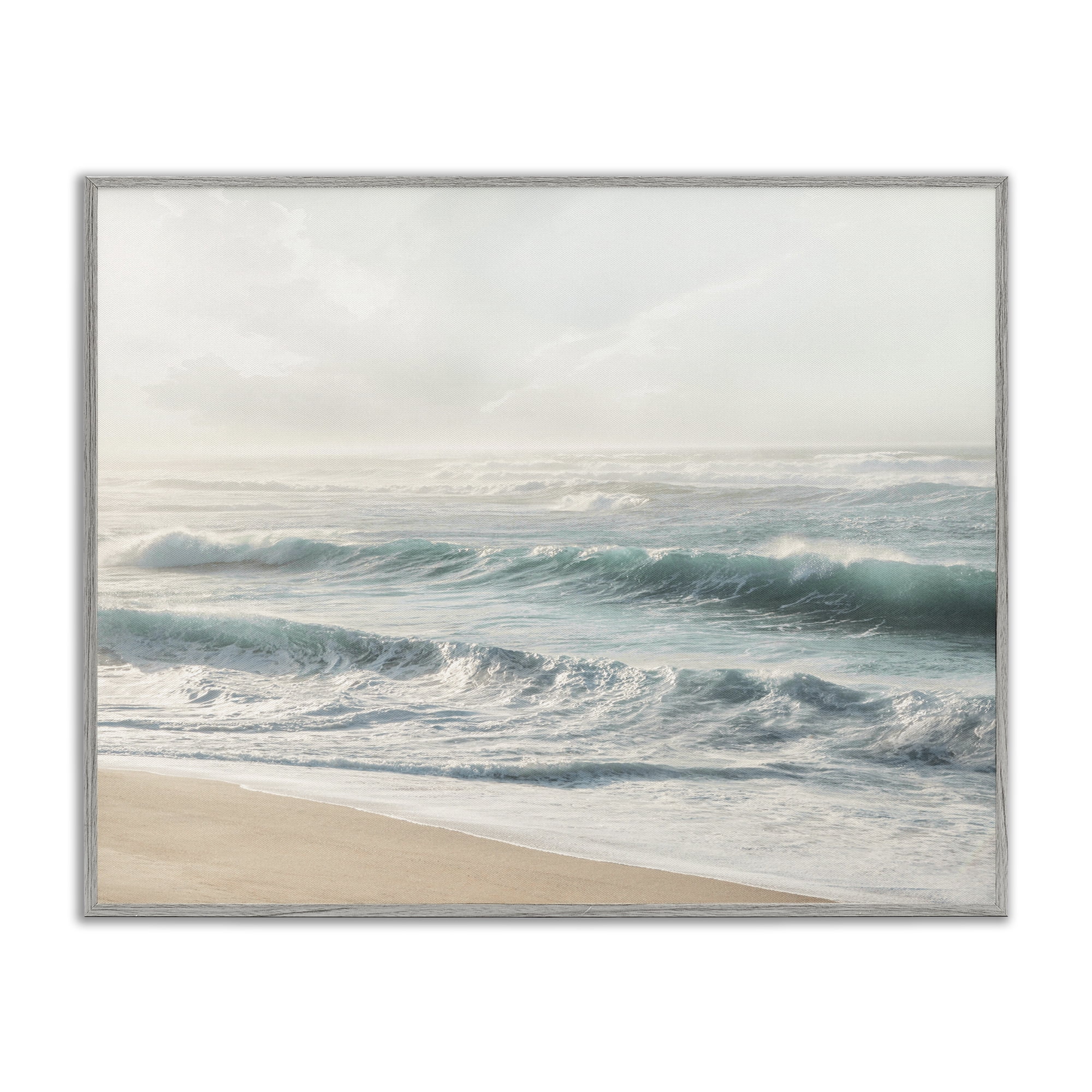 Stupell Industries Distant Beach View Landscape Photography Gray Framed Art Print Wall Art, 14 x 11