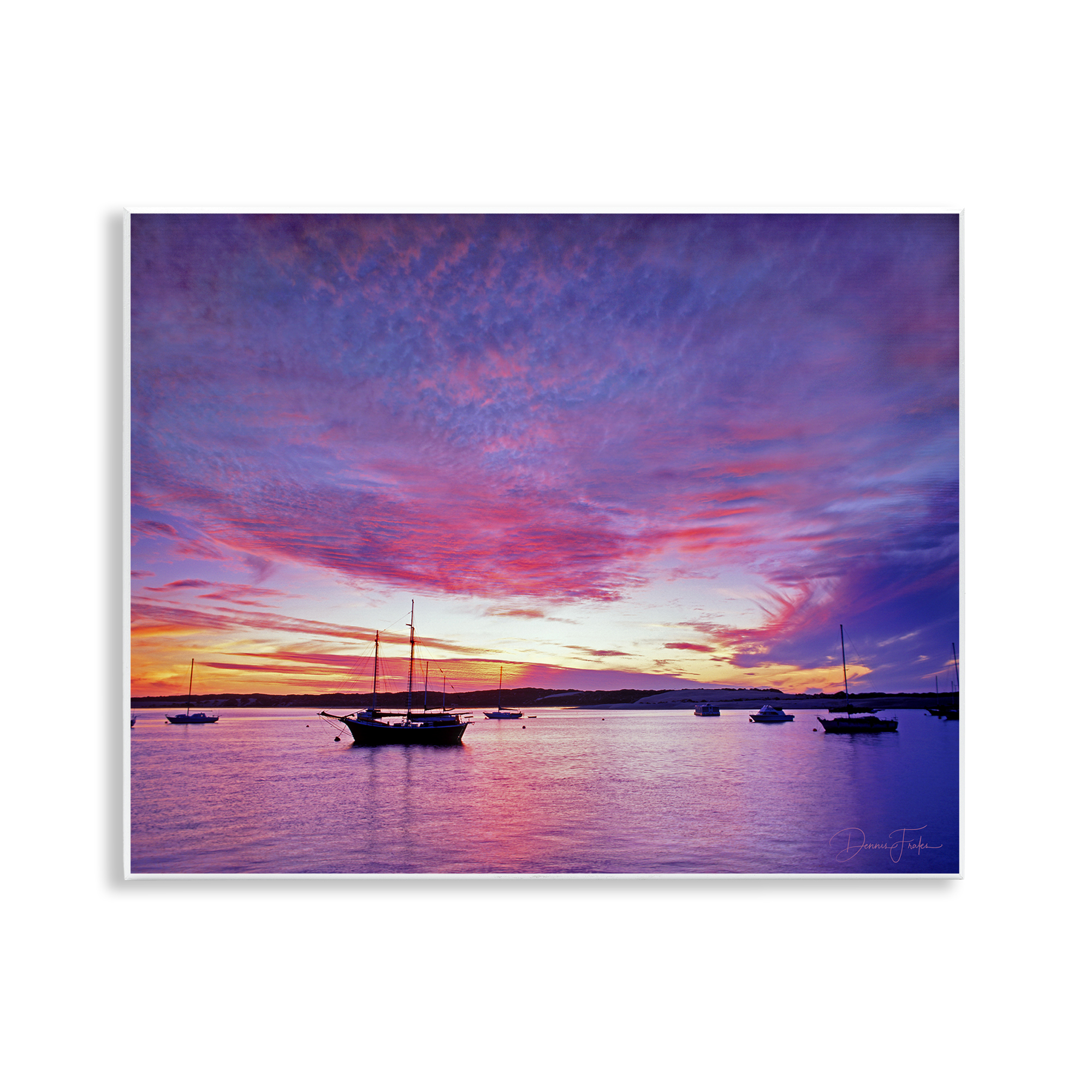 Stupell Industries Distant Boats at Sunset Transportation Photography Unframed Art Print Wall Art, 14 x 11
