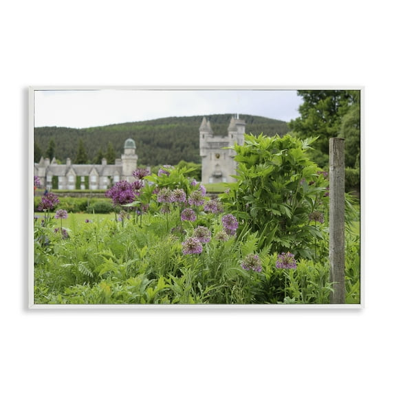Stupell Industries Distant Castle View Landscape & Nature Photography White Framed Art Print Wall Art, 24 x 16