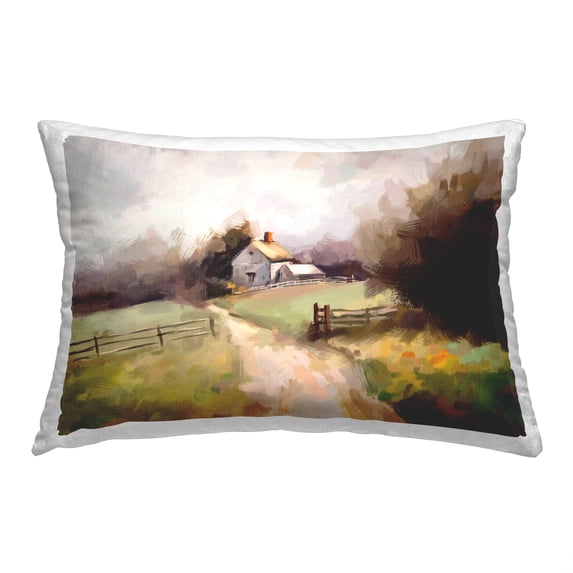 Stupell Industries Distant Countryside Barn Decorative Printed Throw Pillow, 14 x 20