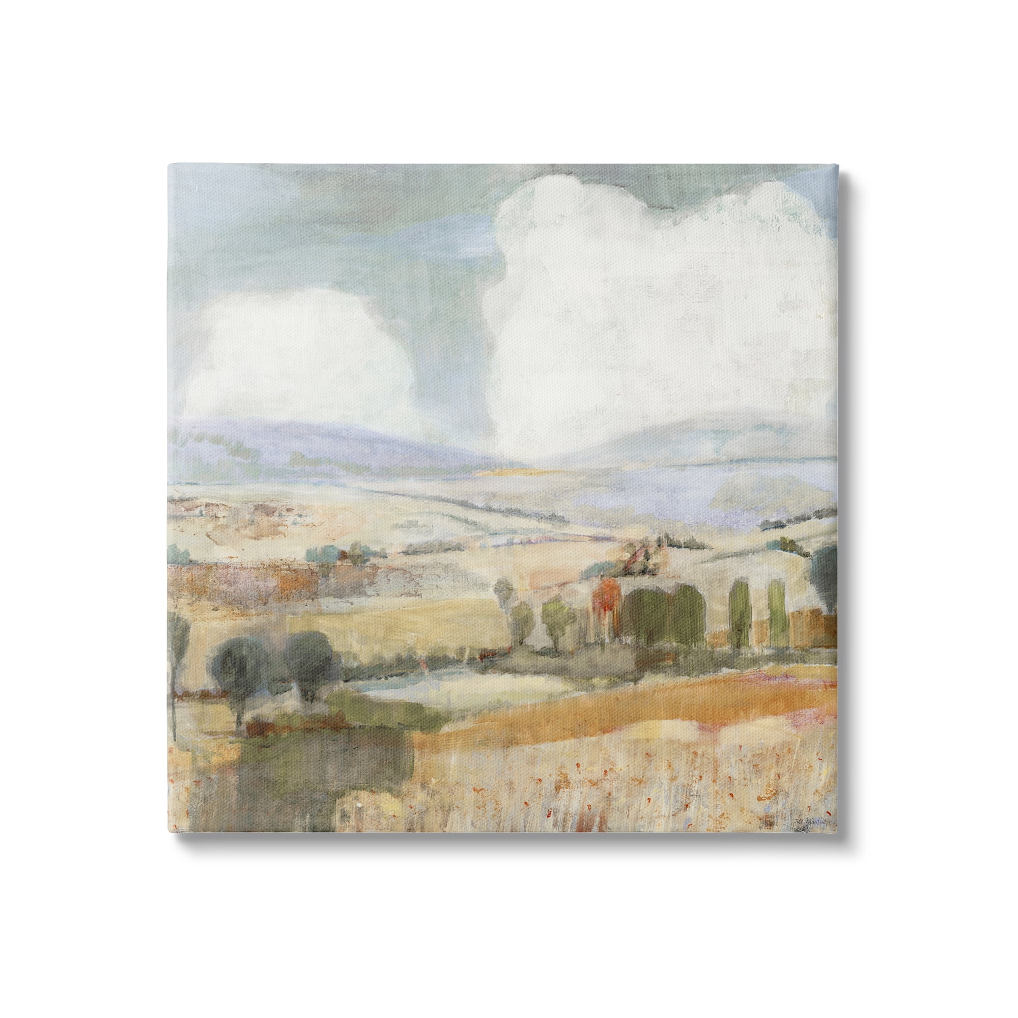 Stupell Industries Distant Farmland Trees Quaint Rural Landscape Scene Painting Gallery Wrapped Canvas Print Wall Art, Design by Jill Martin