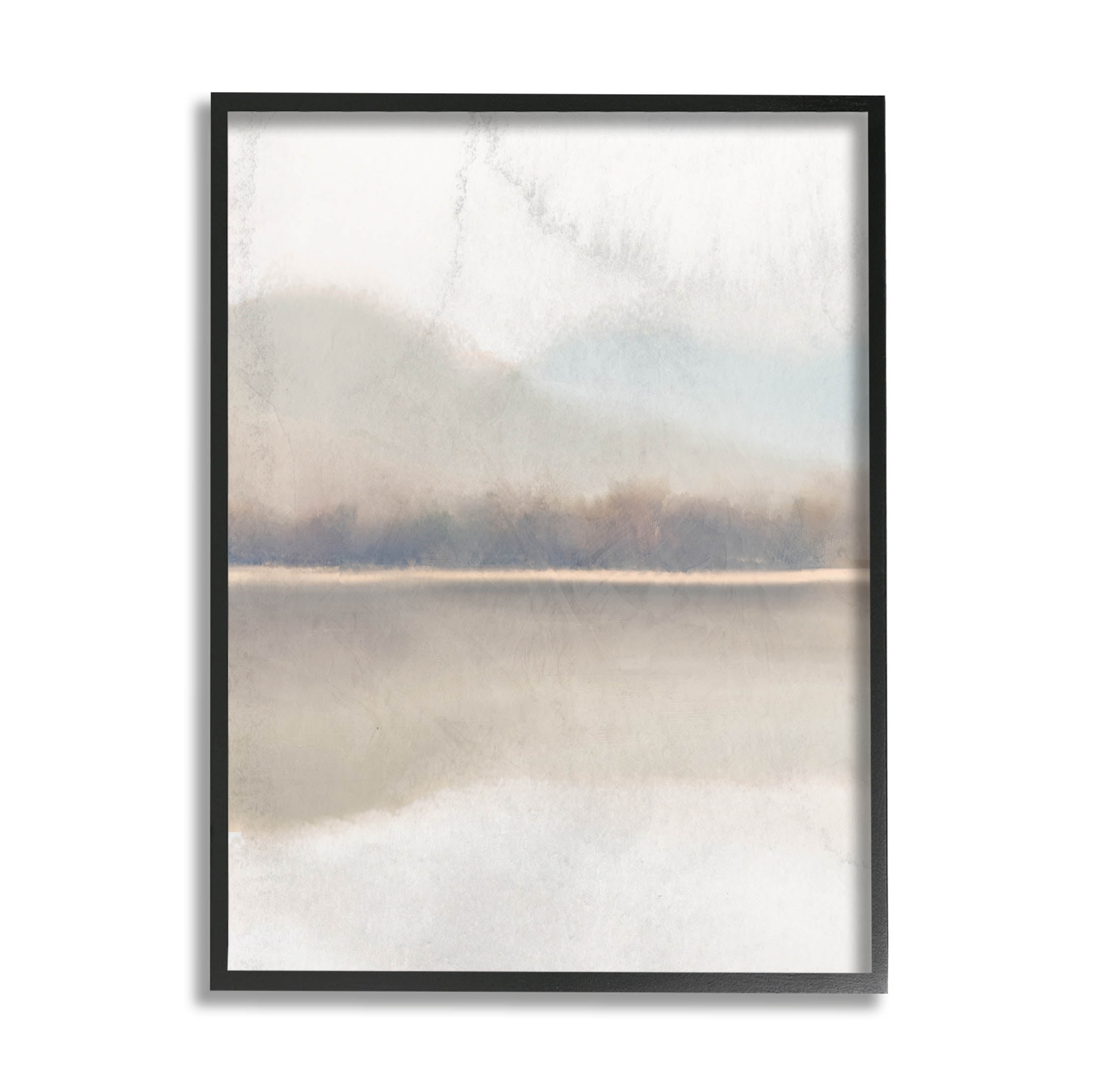 Stupell Industries Distant Foggy Land Lake Scenery Graphic Art Black Framed Art Print Wall Art, Design by Kim Allen
