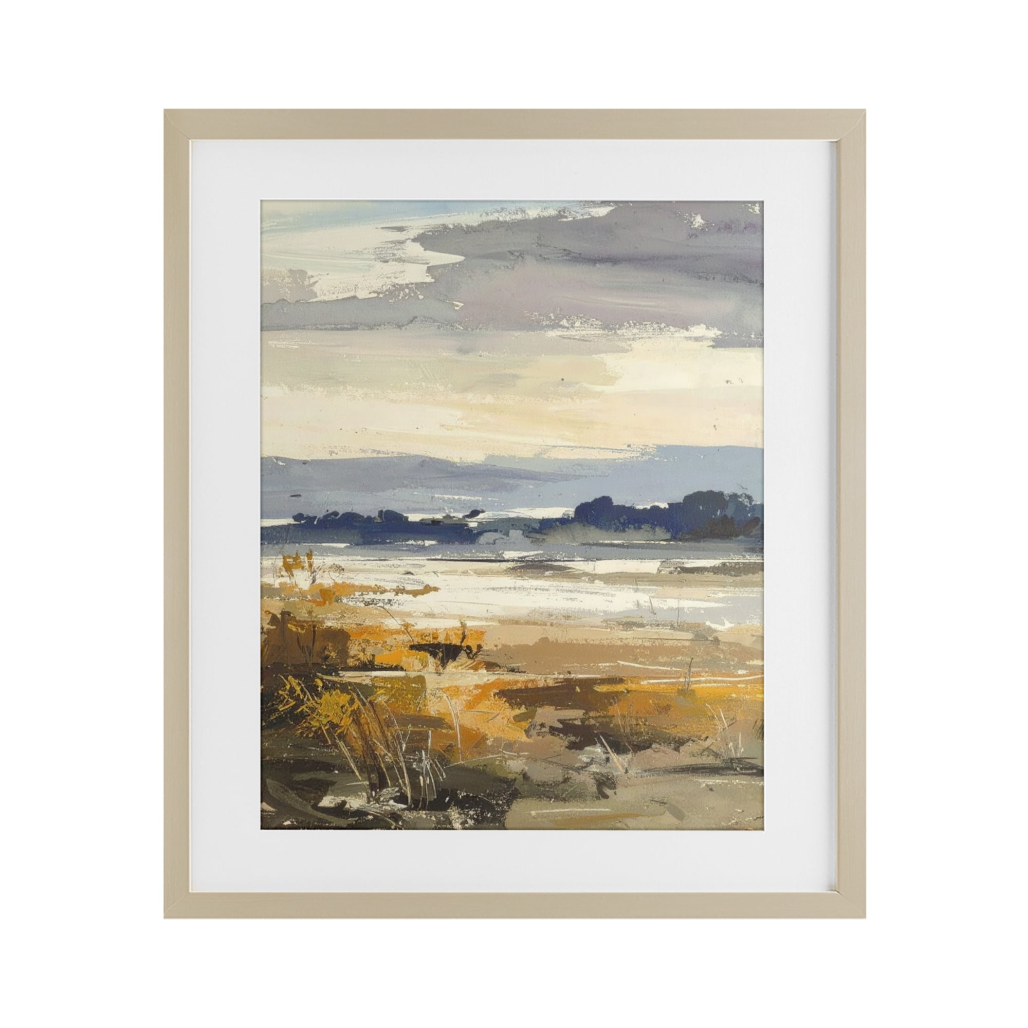 Stupell Industries Distant Horizon Abstract Birch Framed Print Under Glass, design by Alonza Saunders
