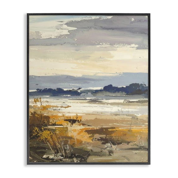 Stupell Industries Contemporary Distant Horizon Abstract Black Framed Giclee Art, 11 x 14, by Alonza Saunders