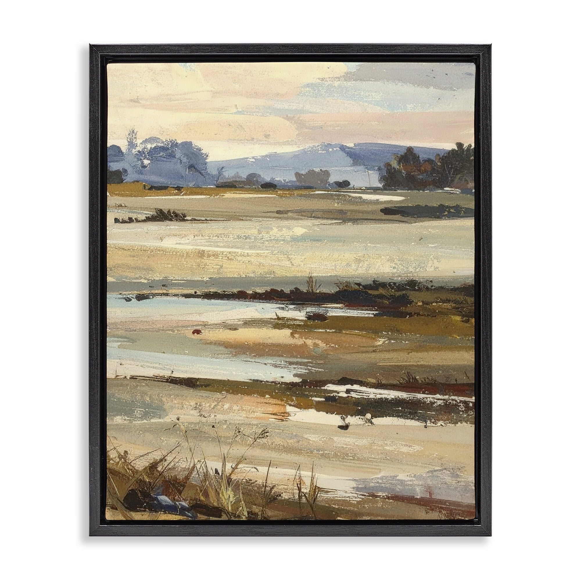Stupell Industries Distant Horizon Portrayal Black Framed Floater Canvas Wall Art, design by Alonza Saunders