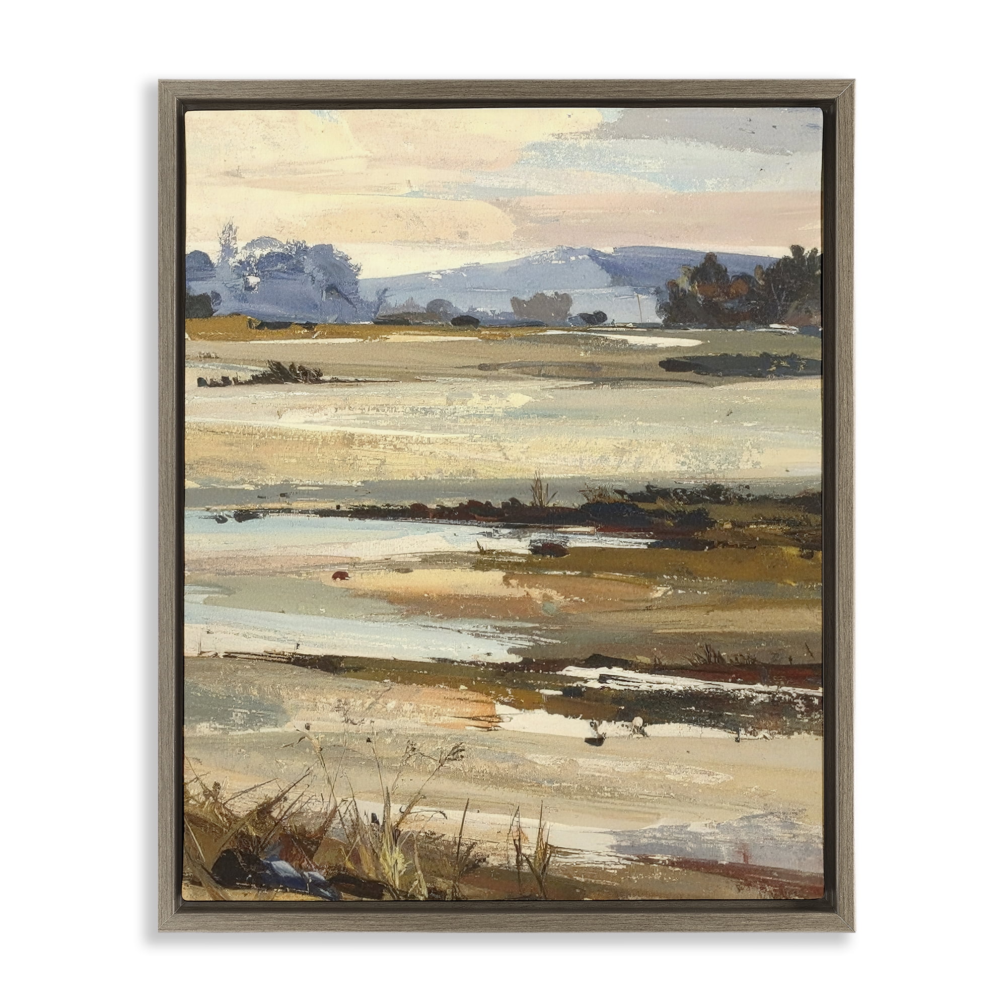 Stupell Industries Distant Horizon Portrayal Brown Framed Floater Canvas Wall Art, design by Alonza Saunders