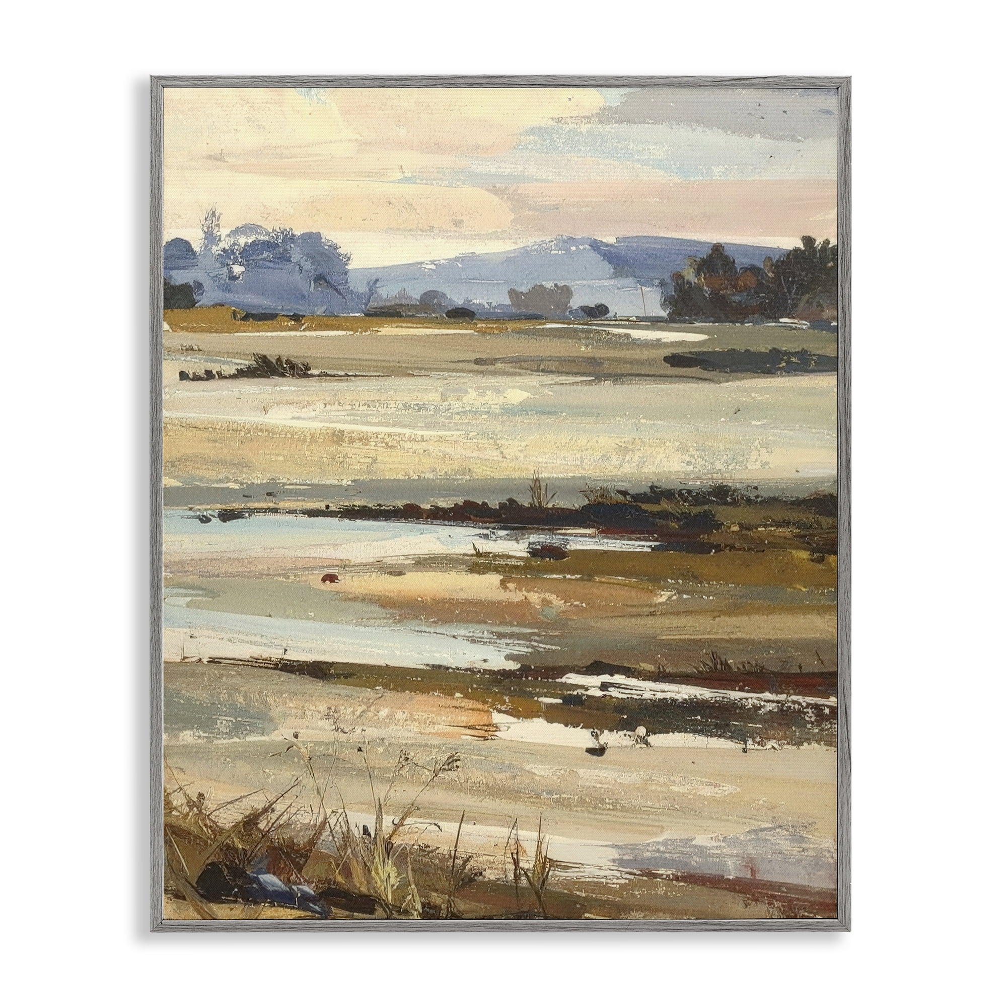 Stupell Industries Distant Horizon Portrayal Gray Framed Giclee Art, design by Alonza Saunders